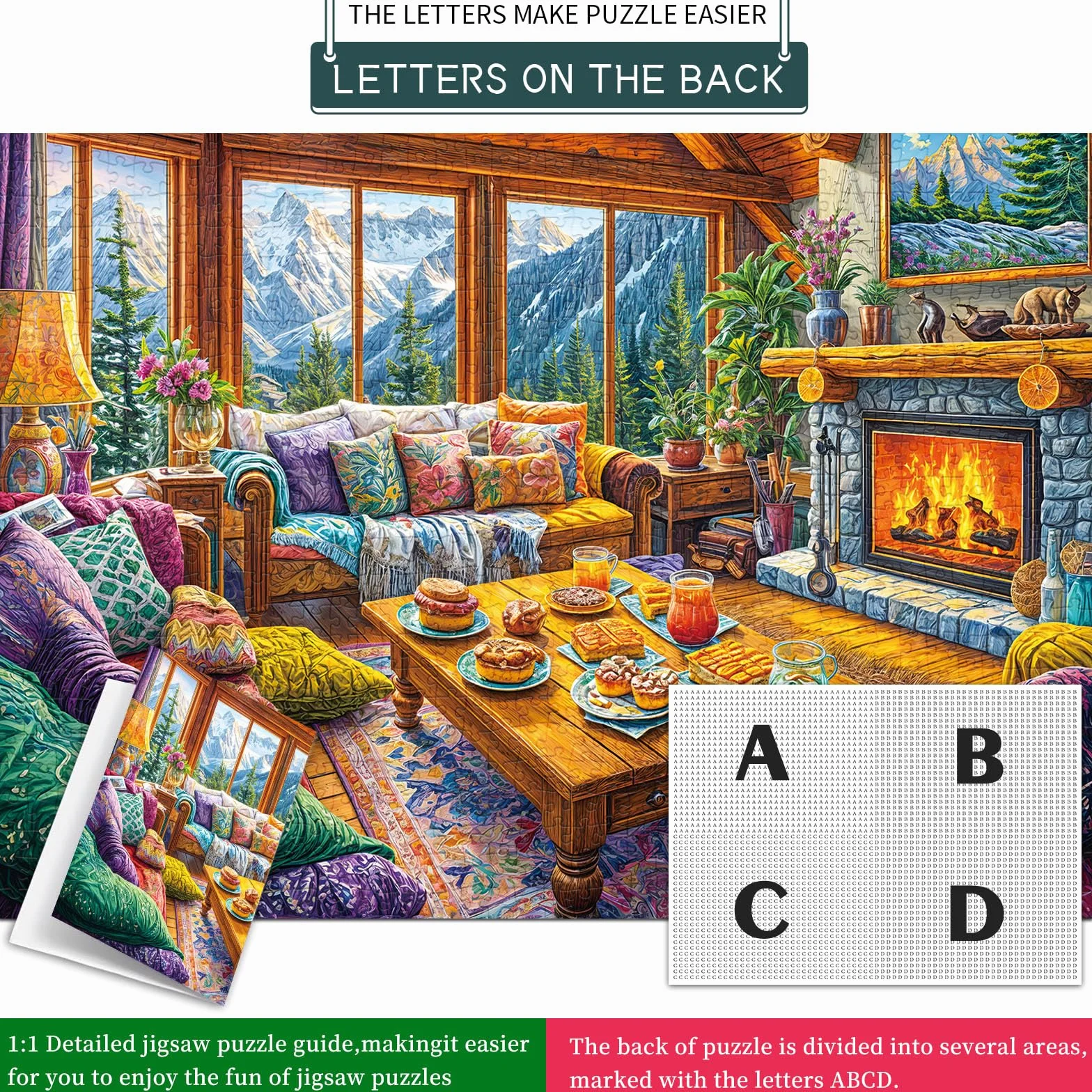 Puzzle 1000 elementów dla dorosłych i dzieci, Niemożliwa Gra, Układanka jako Prezent, Sprytne Zagadki, Kolorowe Układanki, Puzzle z Motywem Ciepłego Domu