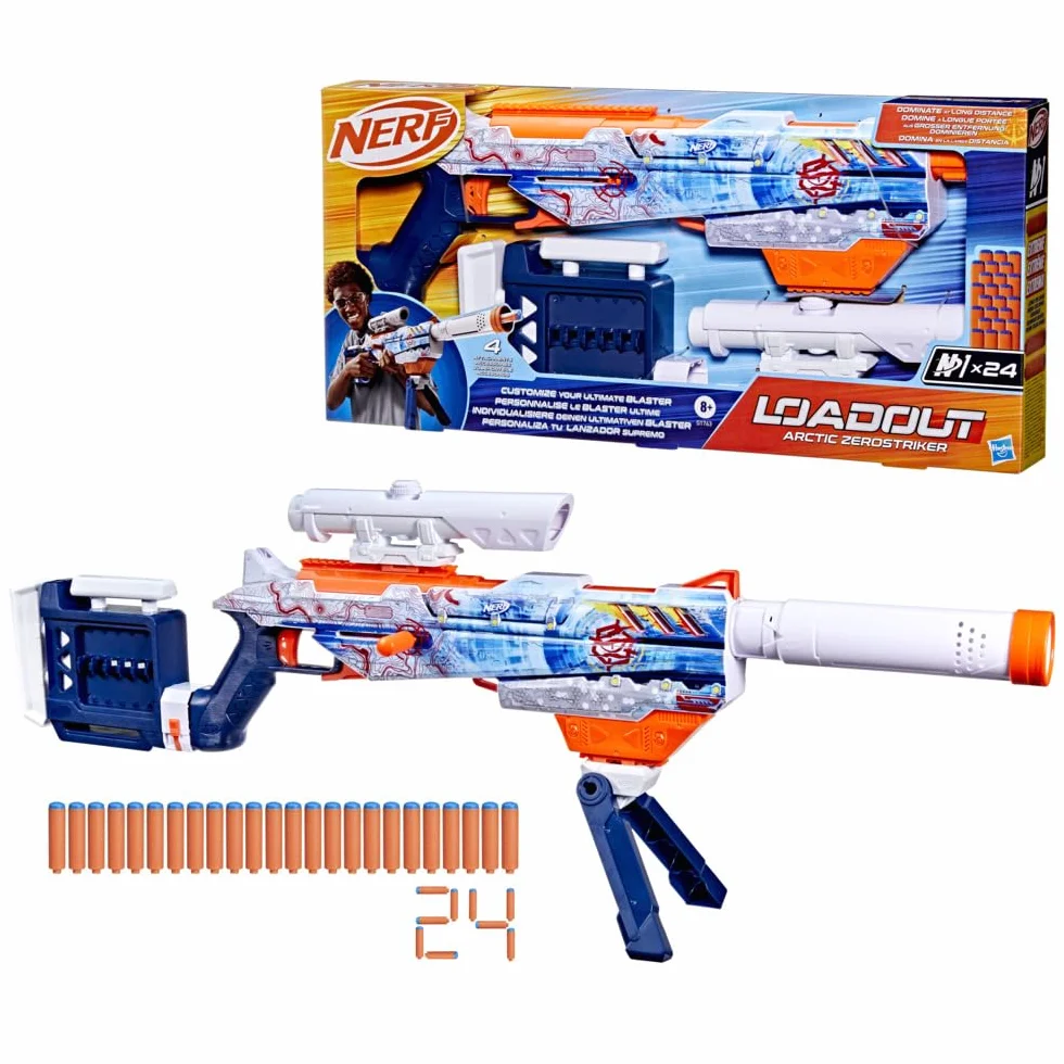 Wyrzutnia Nerf Loadout Arctic Zerostriker i strzałki N1