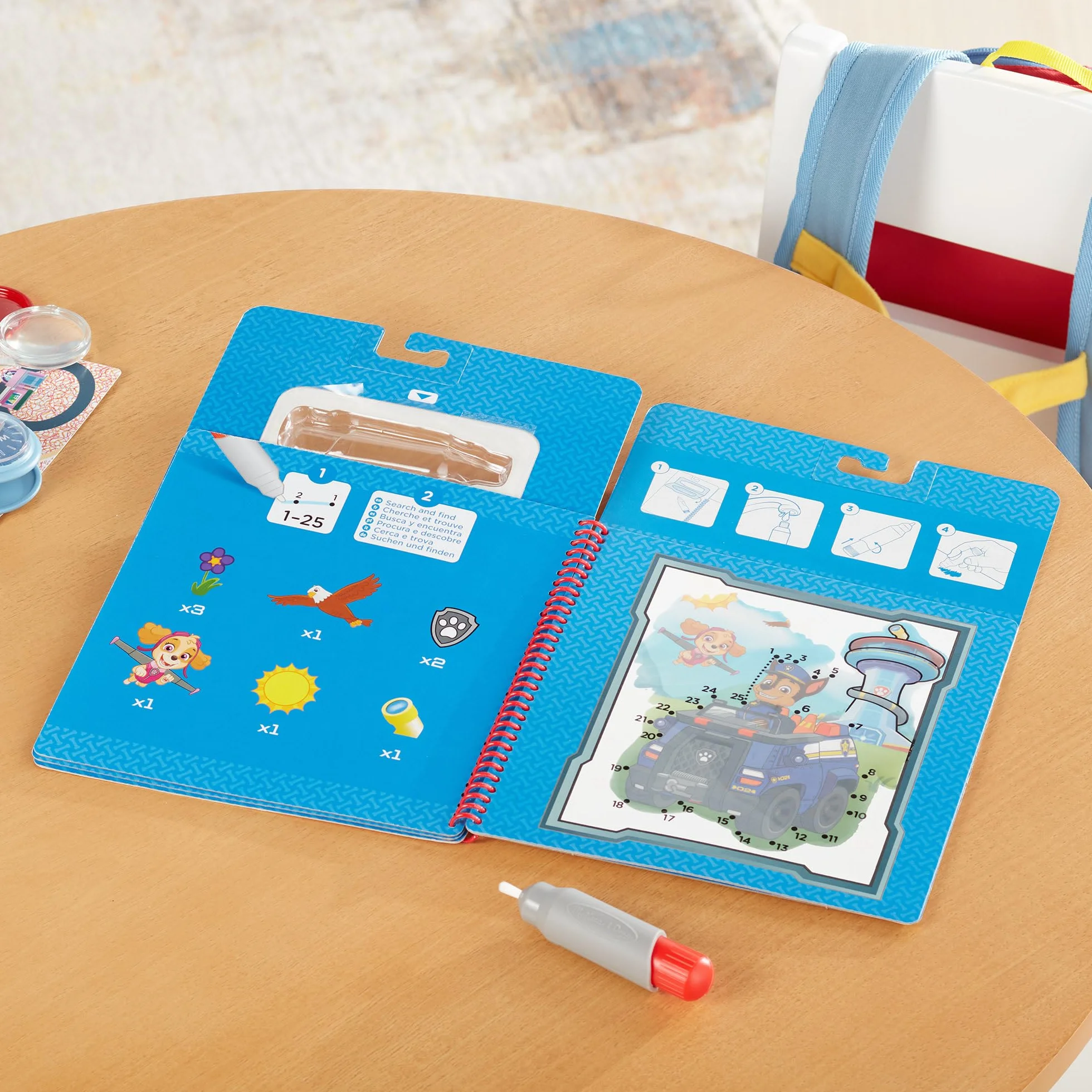 Melissa & Doug - Water Wow! PAW Patrol Chase | kolorowanka wodna | Książka aktywności| Tablice do kolorowania wielokrotnego użytku | zabawka podróżna | 3+ | prezent dla chłopca lub dziewczynki
