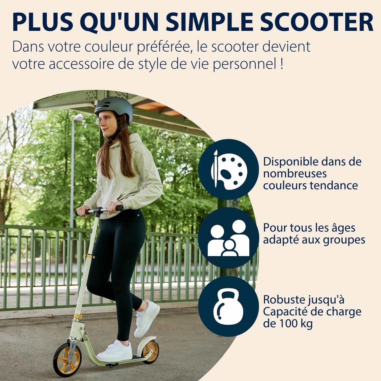 HUDORA BigWheel® 215 Scooter, piaskowy