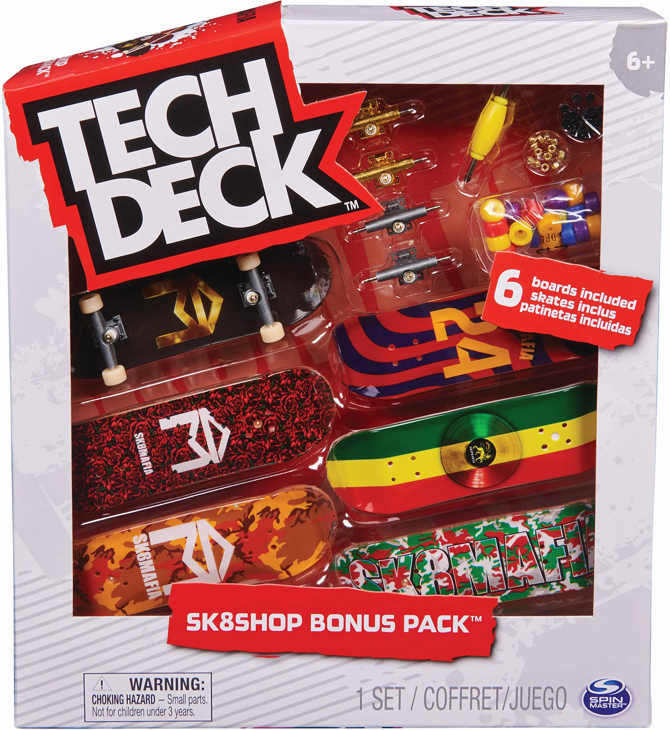 Tech Deck - Sk8shop Bonus Pack (styles vary), Sk8shop Fingerboard Bonus Pack, Collectible and Customizable Mini Skateboards (Styles May Vary)
