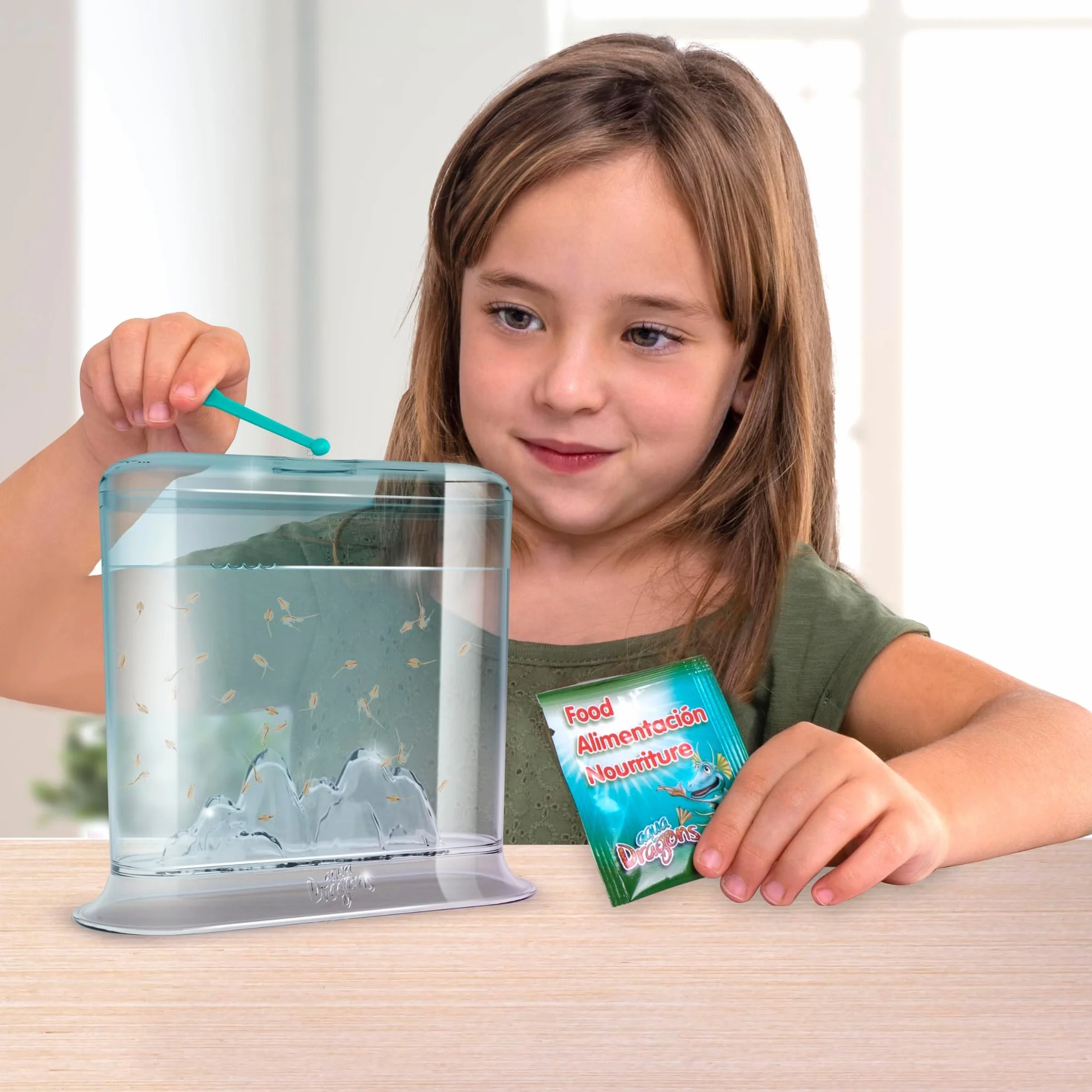 Aqua Dragon Underwater World Water Pet Kit, Stem Educational Toy Kit, Inkubacja i hodowla żywych zwierząt, jajka, jedzenie, łyżka, szkło powiększające, dla dzieci w wieku od 6 lat 17 x 6 x 18 cm