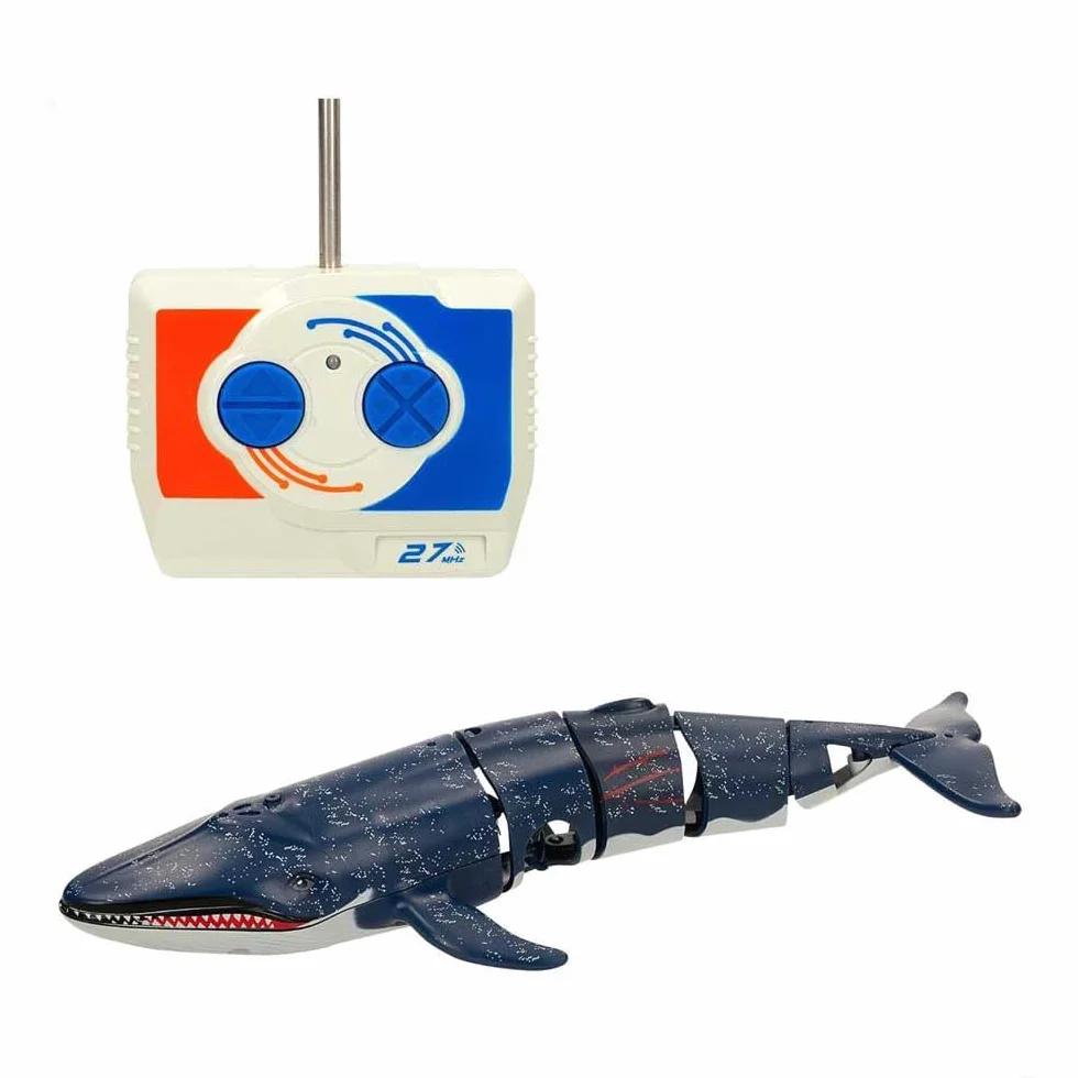 ColorBaby 47671 Racing Boat wieloryb pilot zdalnego sterowania, 20x9x3,5 cm, pilot zdalnego sterowania, 6 kierunków, częstotliwość 27 Mhz, zasięg 5-6 m, zabawki radiowe, realistyczne zwierzęta