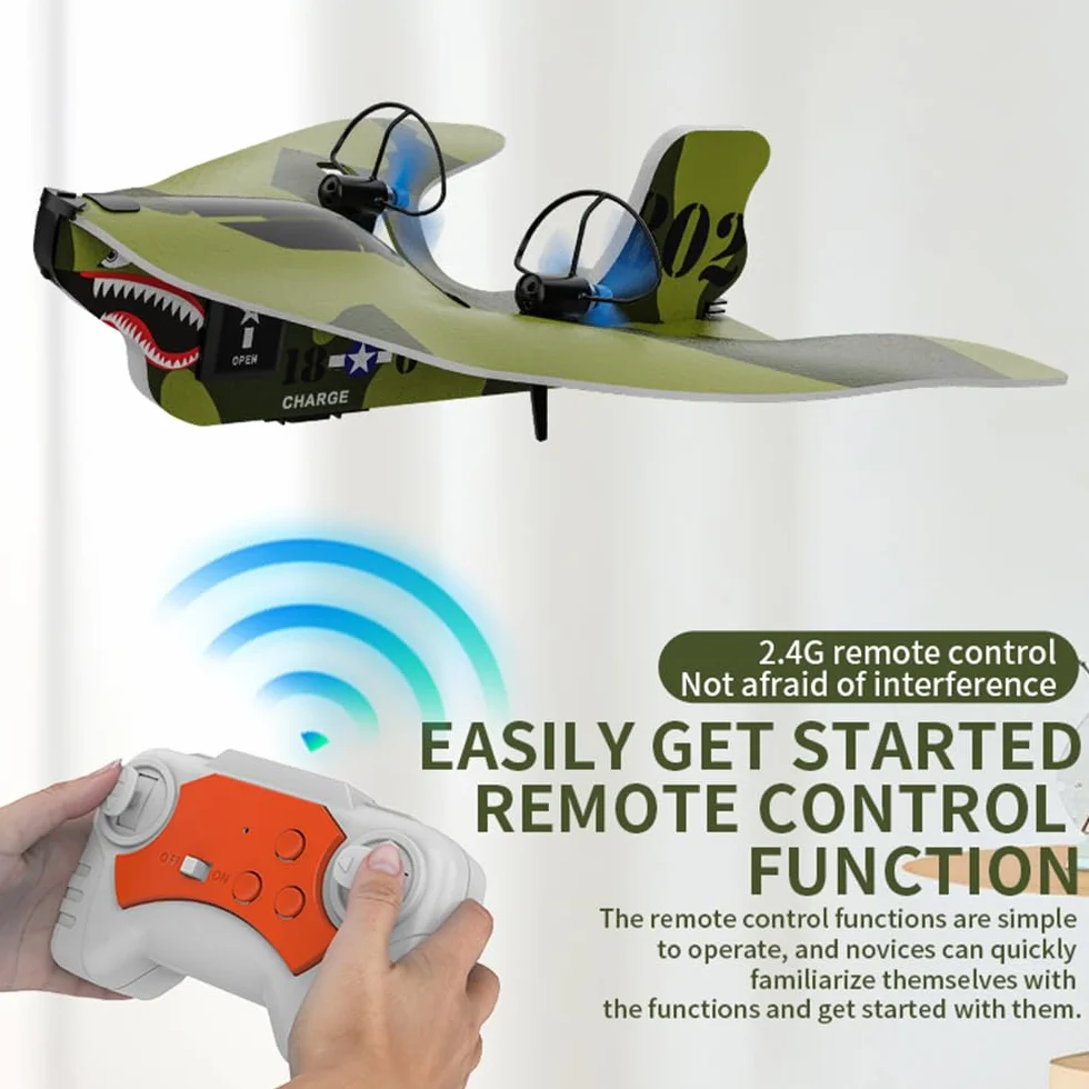 Mini samolot RC dla początkujących, 2,4 GHz, do użytku wewnątrz i na zewnątrz