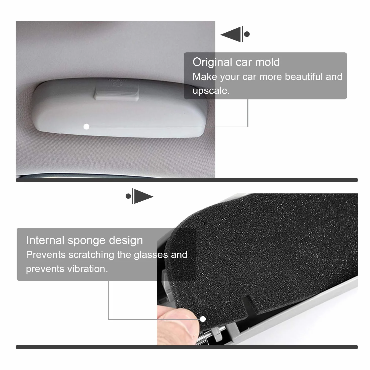 YEE PIN Etui na okulary do osłony przeciwsłonecznej i korekcyjnej do samochodu XC90 XC60 V90 S90 CC V60 F2, organizer do osłony przeciwsłonecznej, uchwyt na okulary, skrzynka do przechowywania