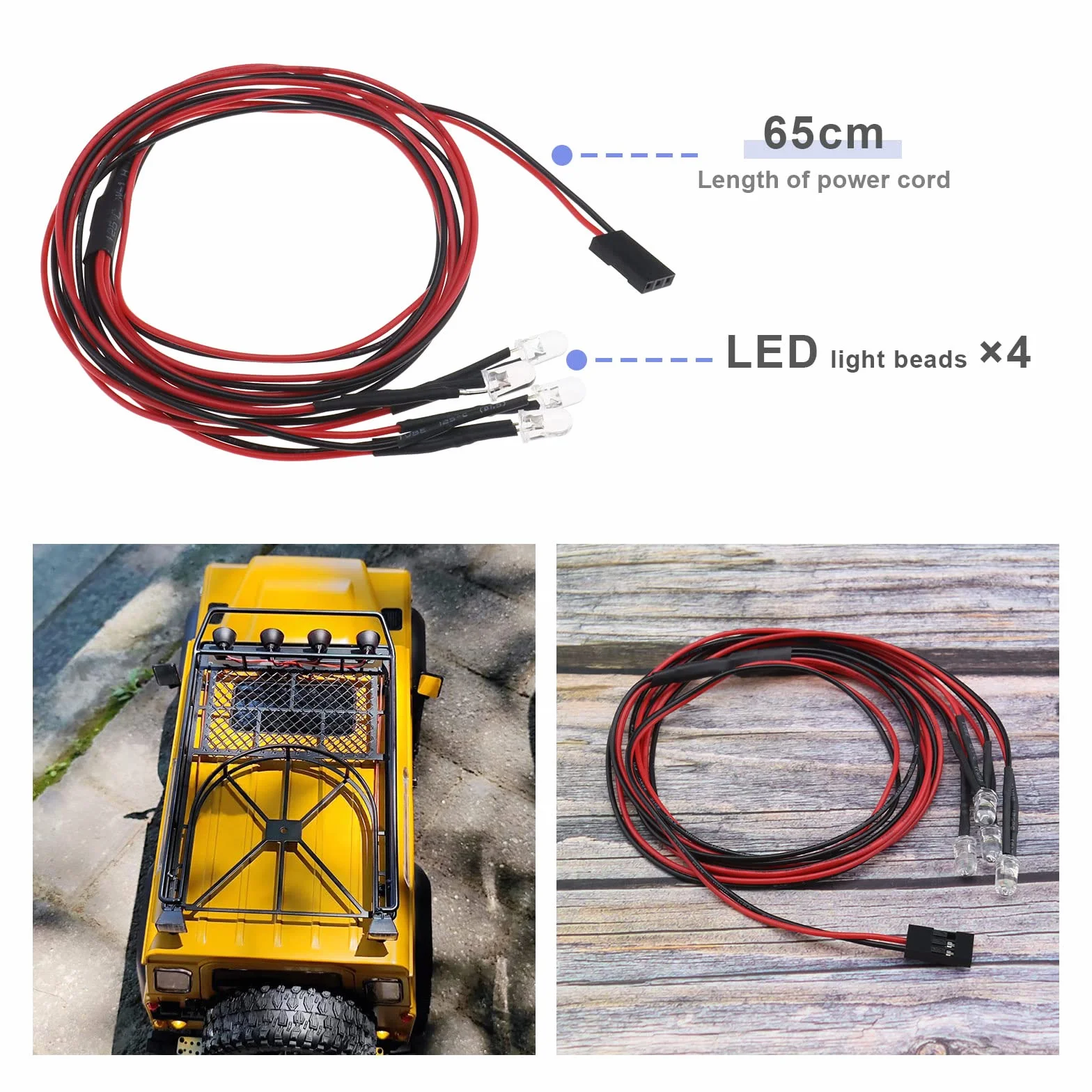 1 zestaw RC okrągłe światło LED z zestawem pokrywy kompatybilne z TRXAAXS/TRX4/SCX10/D90 1/10 RC model lampy do reflektorów samochodowych akcesoria 4 LED