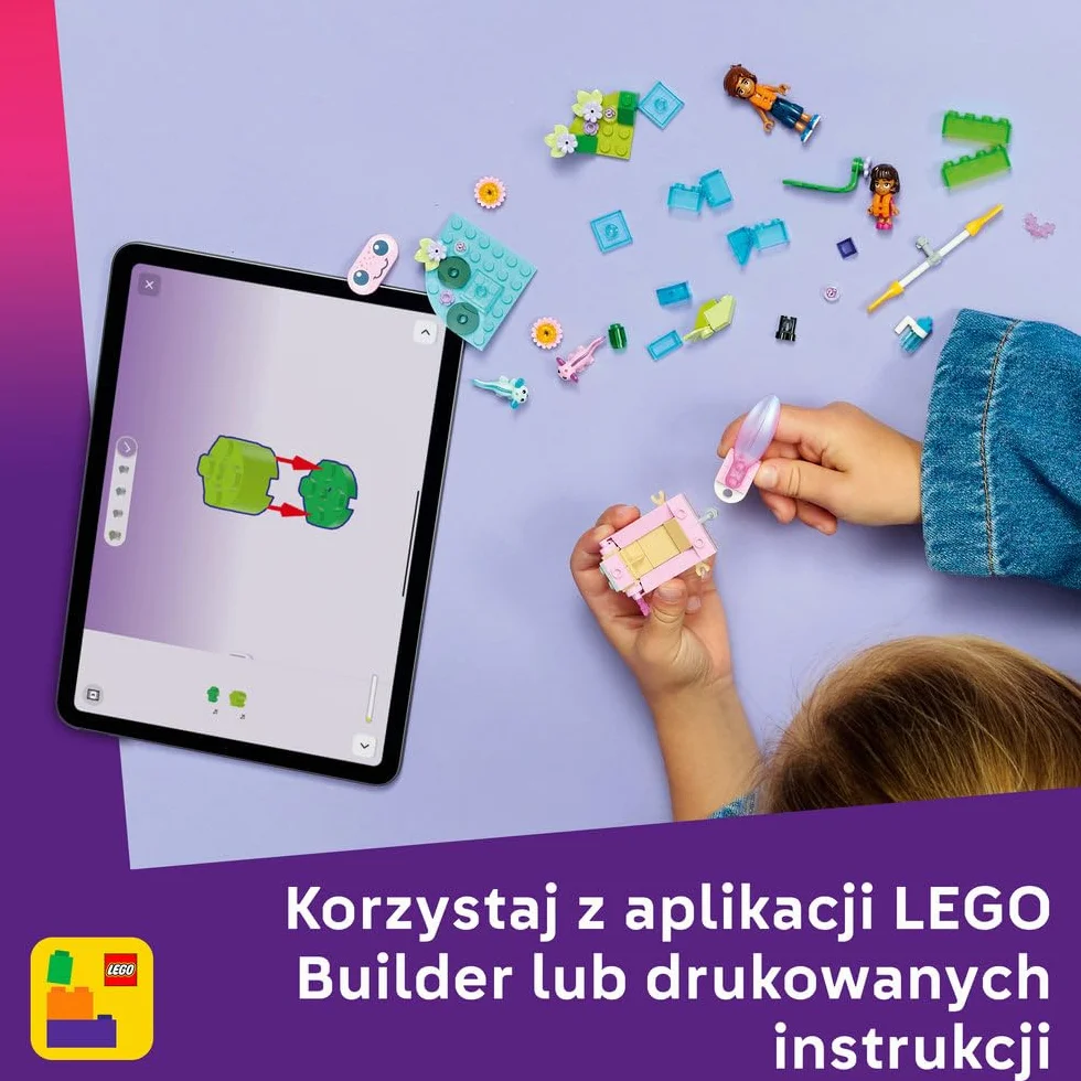 LEGO Friends Przygoda na aksolotlowej łodzi, klocki dla 5-latki z łódką, minilaleczką i mikrolaleczką, zabawka dla dziecka do odgrywania ról, pomysł na prezent dla dziewczynki od 5 lat i chłopca 42681