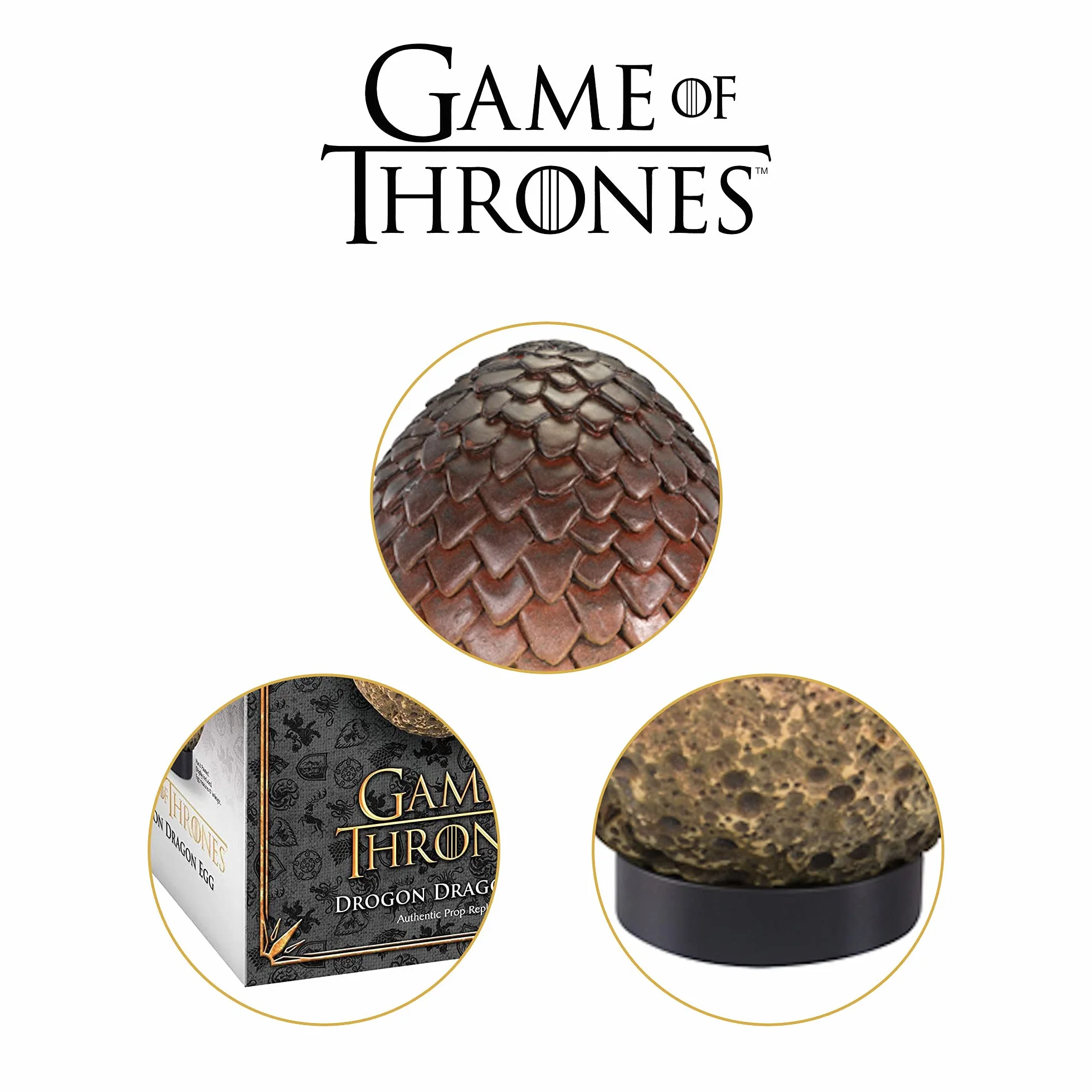 The Noble Collection Game of Thrones Drogon Egg - 11in (28cm) Ręcznie malowane Smocze jajko - Oficjalnie licencjonowane rekwizyty do serialu telewizyjnego repliki prezentów