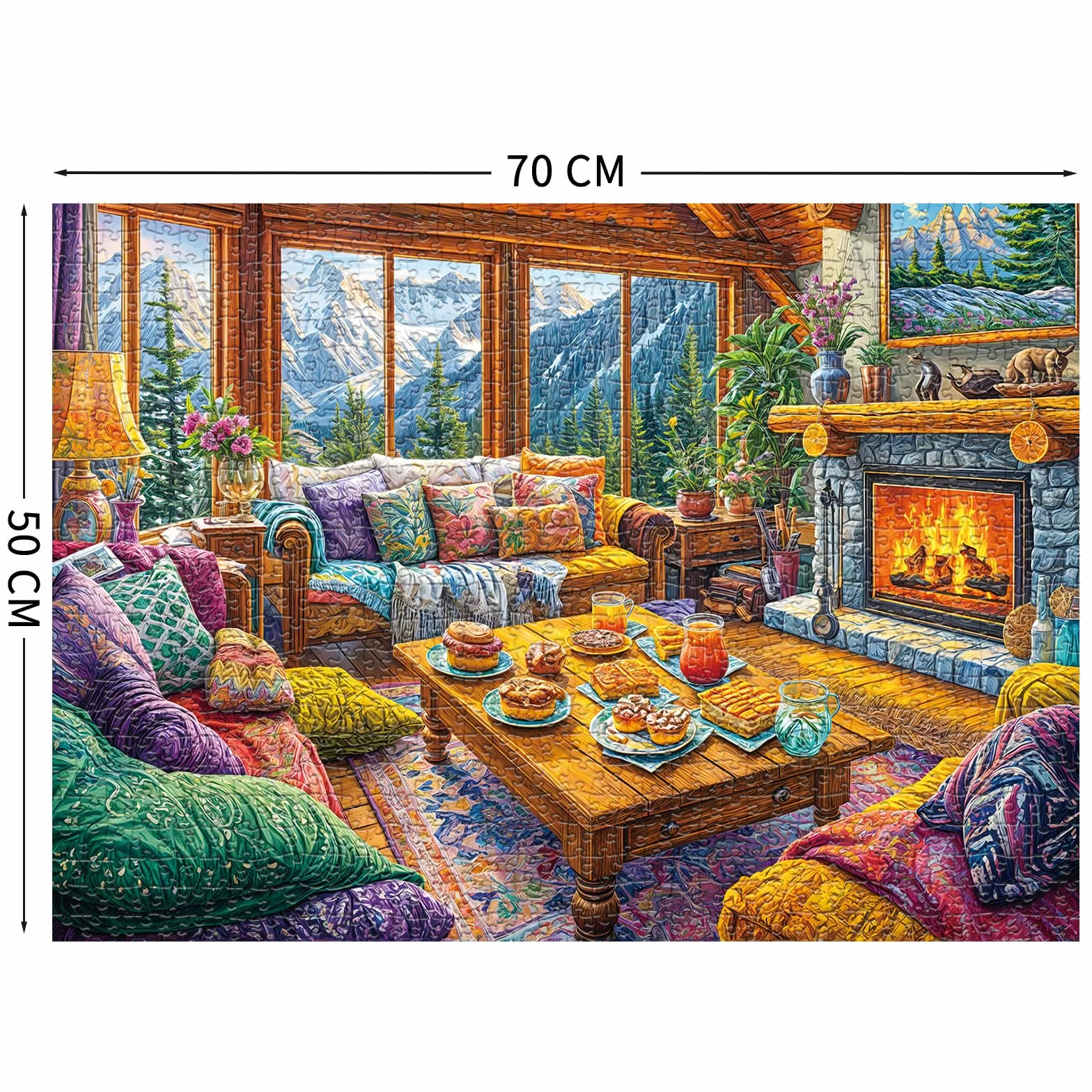 Puzzle 1000 elementów dla dorosłych i dzieci, Niemożliwa Gra, Układanka jako Prezent, Sprytne Zagadki, Kolorowe Układanki, Puzzle z Motywem Ciepłego Domu