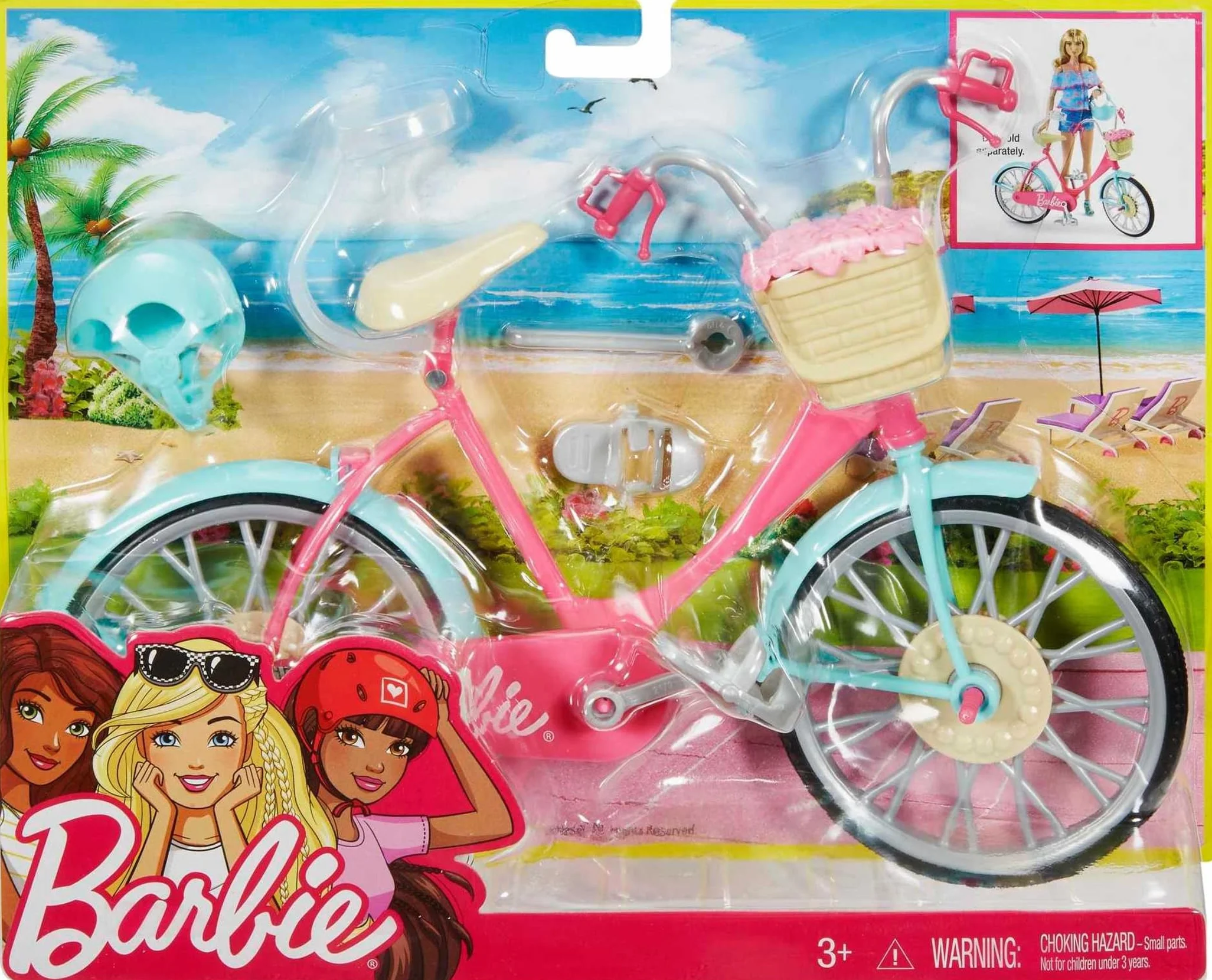 Barbie Rower z koszykiem z kwiatami, DVX55