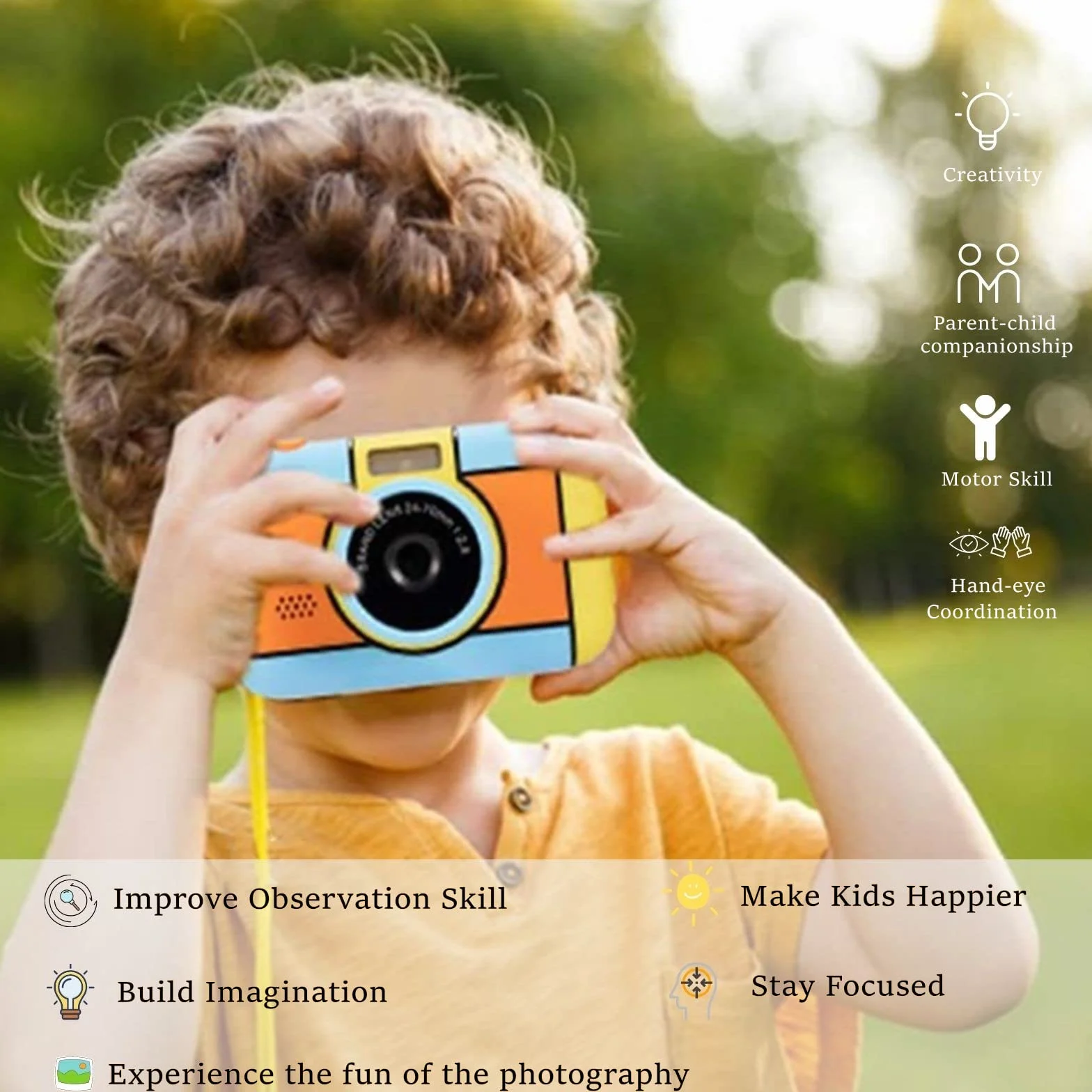 Aparat Fotograficzny dla Dzieci 24 MP, 2,4" 1080P Kamera Wideo z Kartą 32G, Zoom 4X, Filtry - Prezent dla Dzieci 3-10 Lat