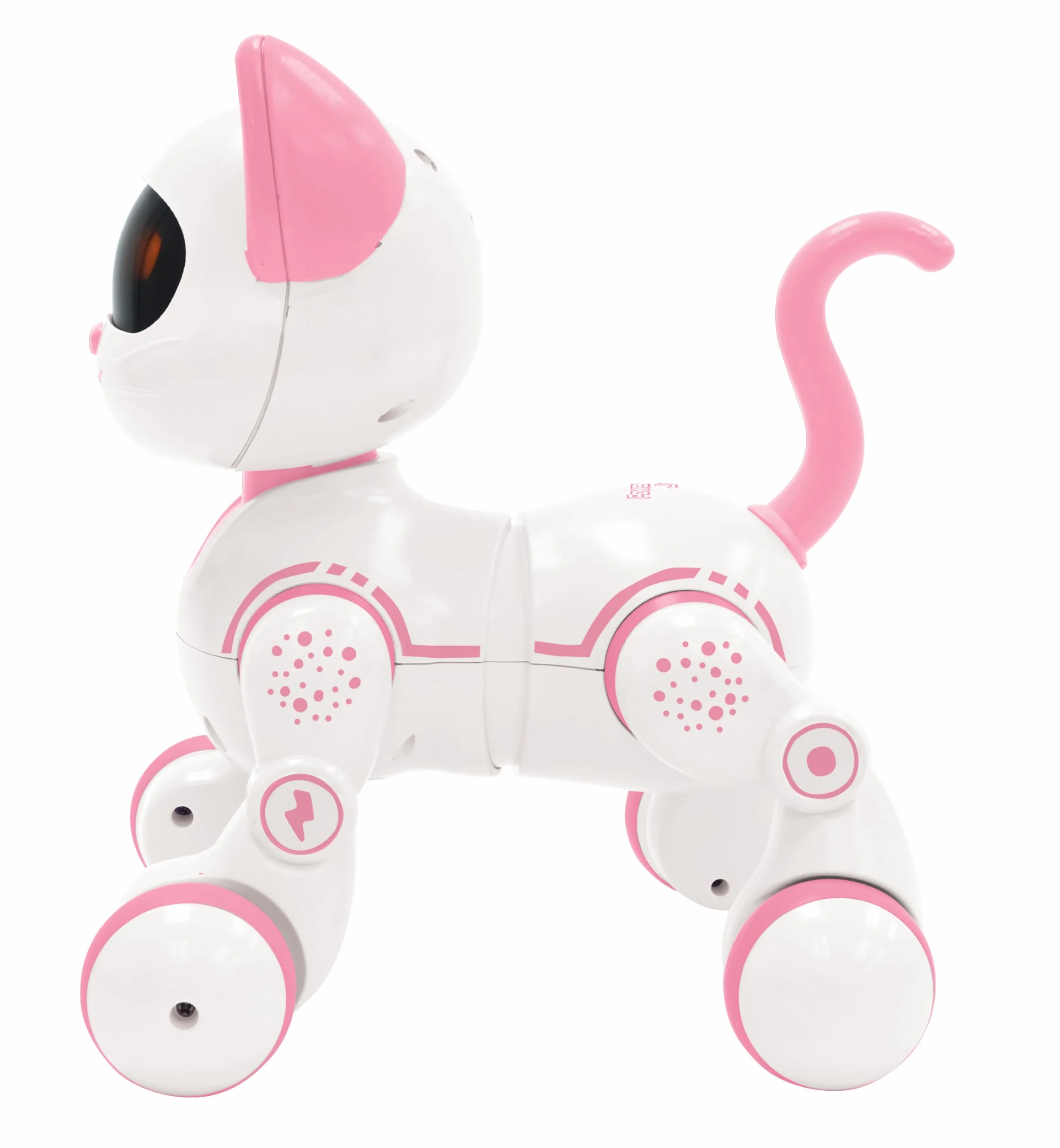 Lexibook, Power Kitty Jr, Zdalnie Sterowany Kot do Tresury, Chodzi jak Prawdziwy Kot, Interaktywne Oczy, Programowalny Stem, Akumulator, Różowy, Biały, KIT01