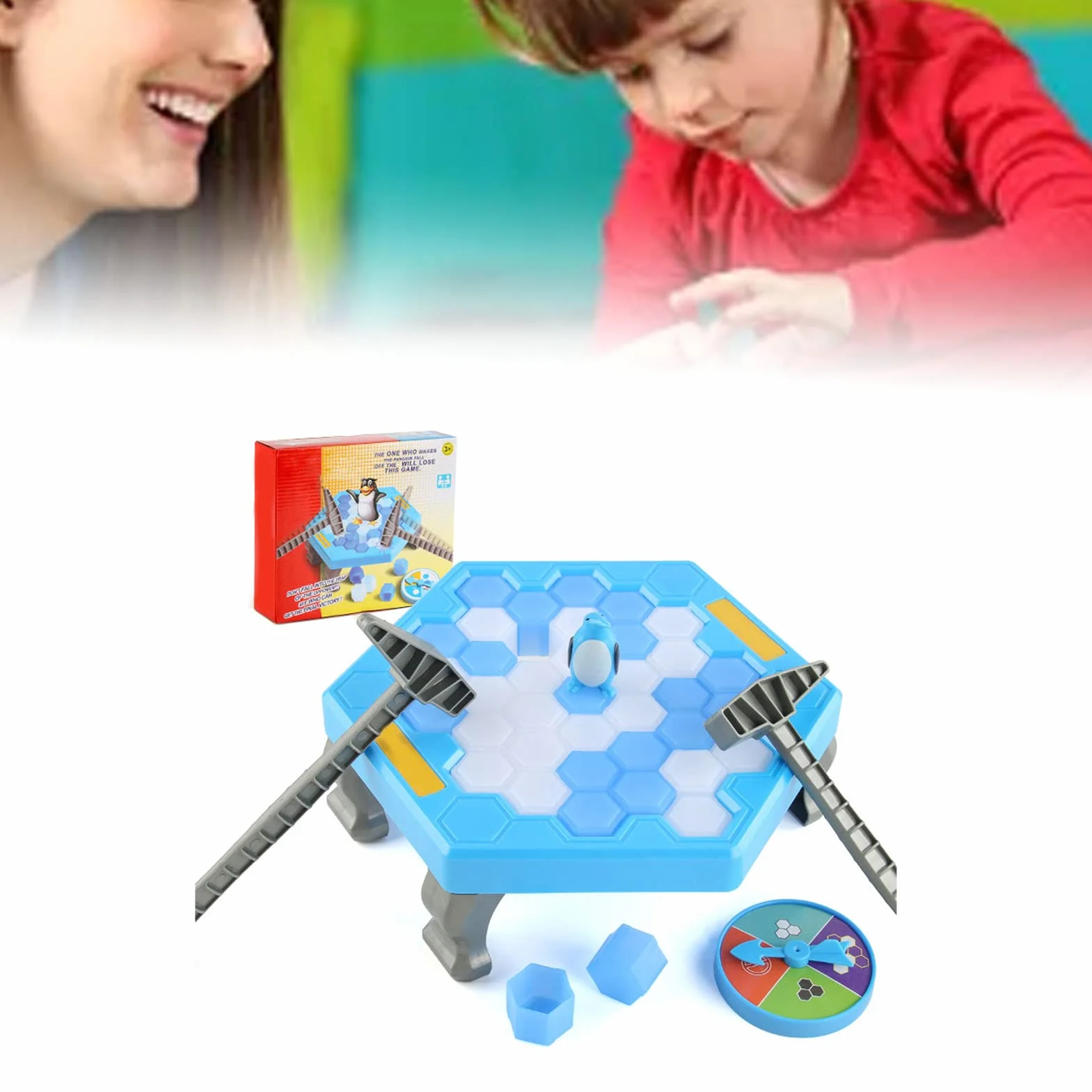 Zabawka Pingwina Przełamująca Lód, Edukacyjna Przerwa na Lód Puzzle Gra Planszowa Duży Rozmiar Pukająca Zabawka Pingwina z Gramofonem dla Wszystkich Grup Wiekowych