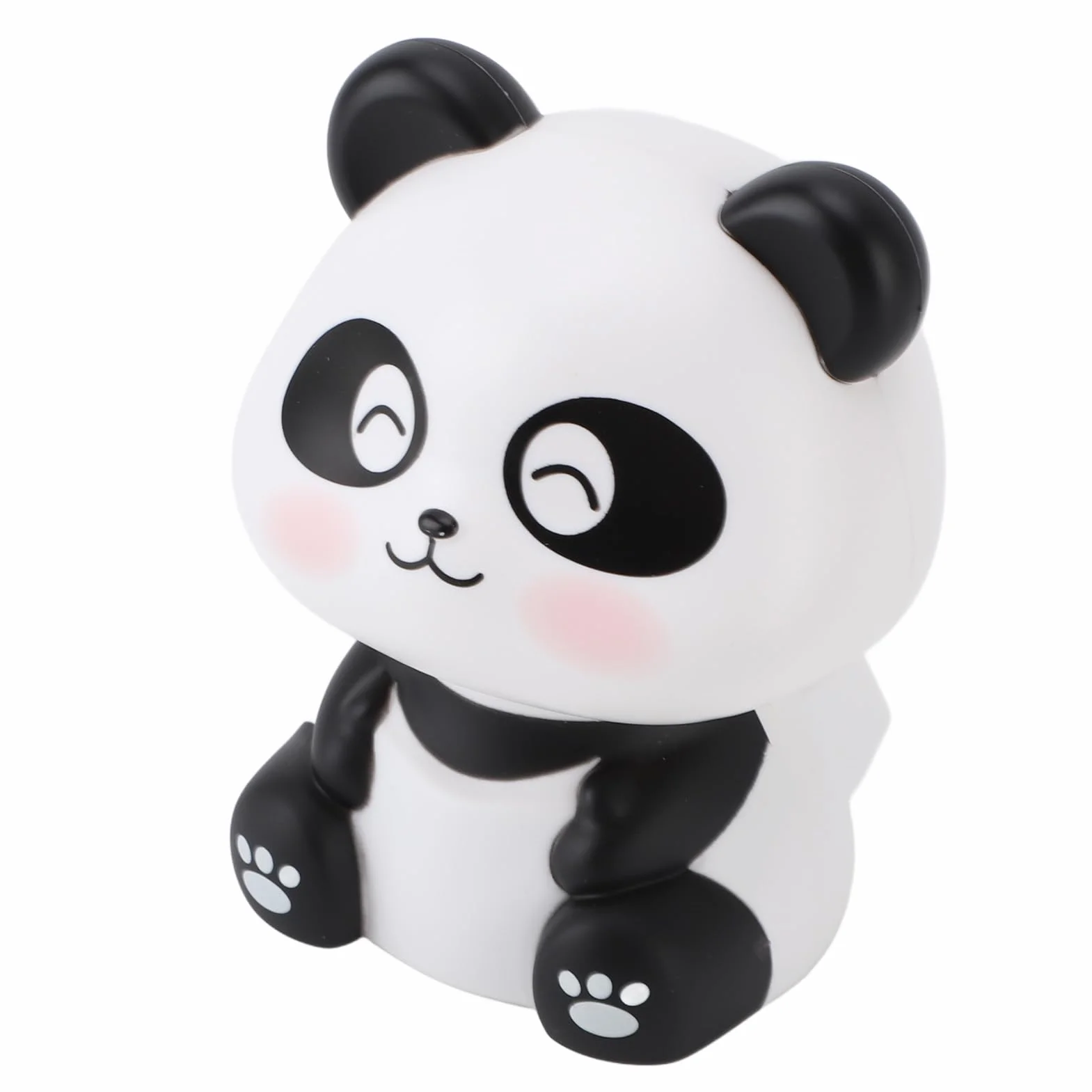 Kiwająca Głowa Panda, Figurka Pandy Słonecznej, Szczęście, Bogactwo, Witaj w Domu na Desce Rozdzielczej Samochodu (Mrużące oczy)