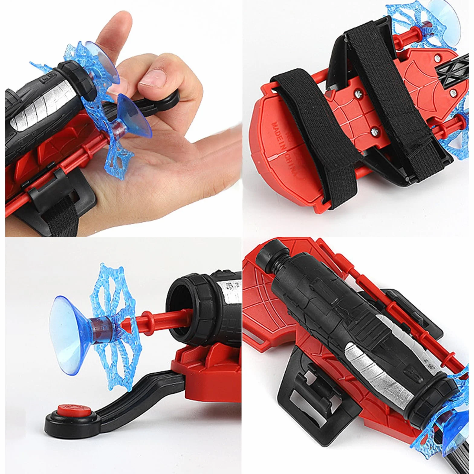 Zestaw 2 rękawiczek Launcher, rękawice Spider Launcher, rękawice Kids Spider Hero, zabawna zabawka edukacyjna, rekwizyt dla dzieci (opakowanie OOP -Bag)