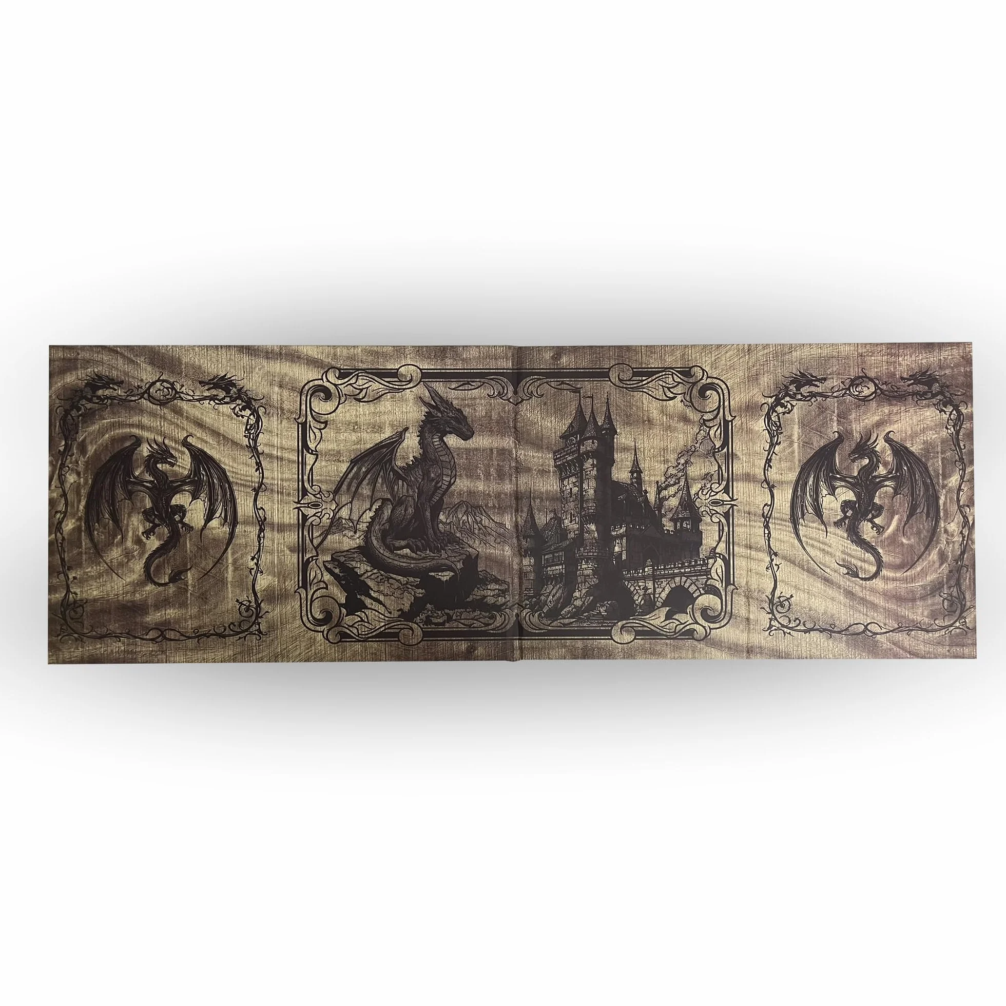 Ekran Dungeon Master - DOJA Hobby - DM Screen Składany 4 Panele Gładkie wykończenie, z wbudowanymi kieszeniami i szablonami w zestawie, akcesorium do lochów i smoków i odgrywania ról