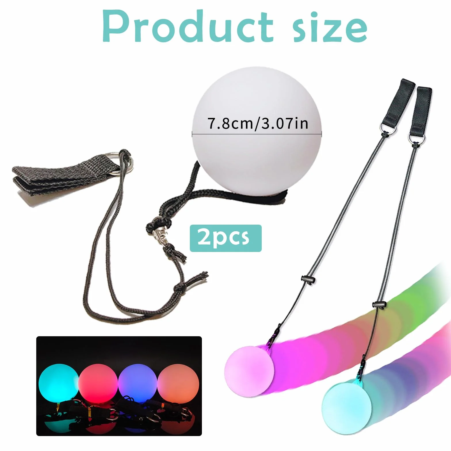 LED LED Piłeczki POI Diabolo, ulepszony frisbee do żonglerki, dla dzieci i dorosłych, początkujących i profesjonalistów