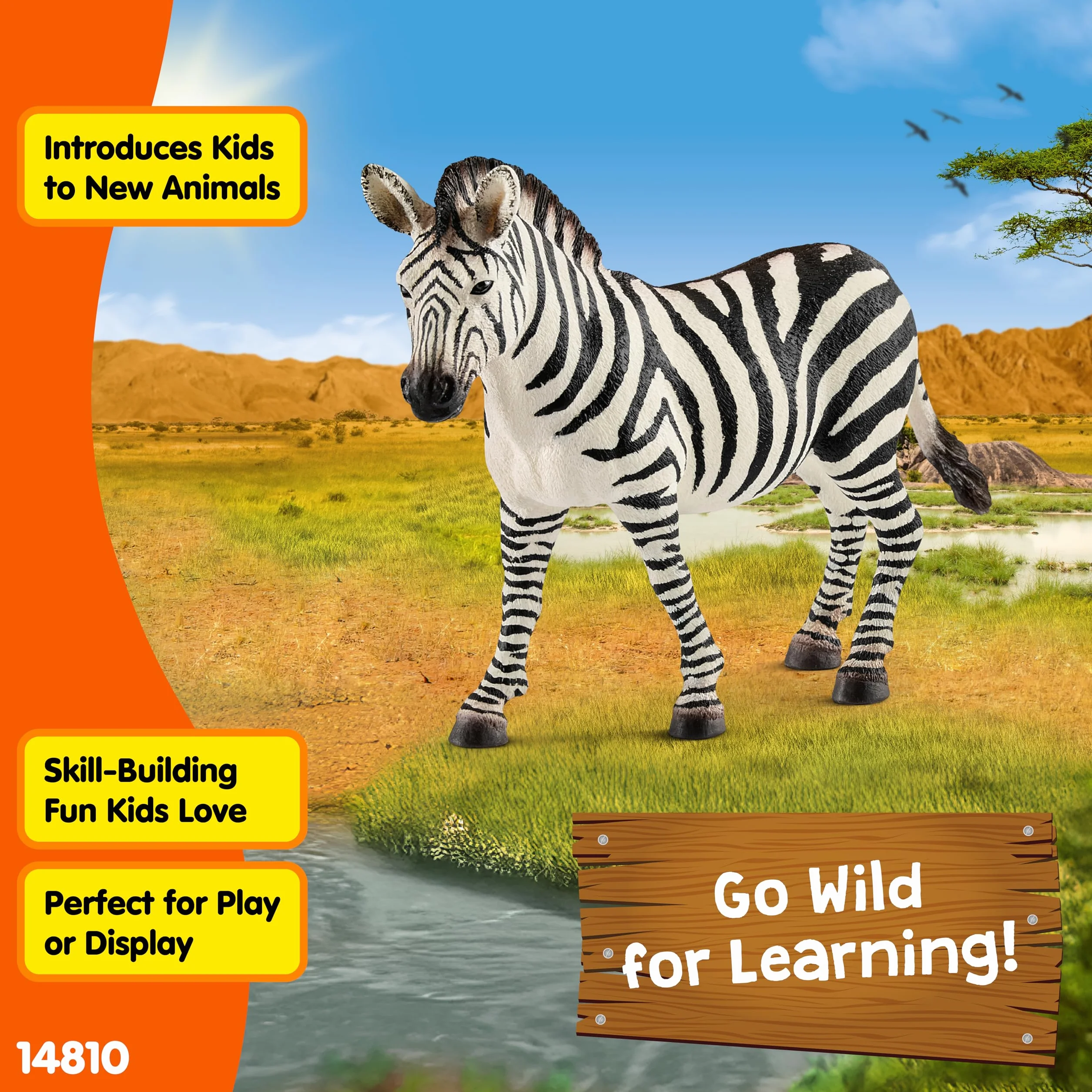 schleich WILD LIFE | Klacz zebry 14810 | Szczegółowa figurka zwierzęcia | Zabawka zoo | Prezent dla dziewczynek i chłopców | Figurka do zabawy od 3 lat | 12 × 3 × 9 cm
