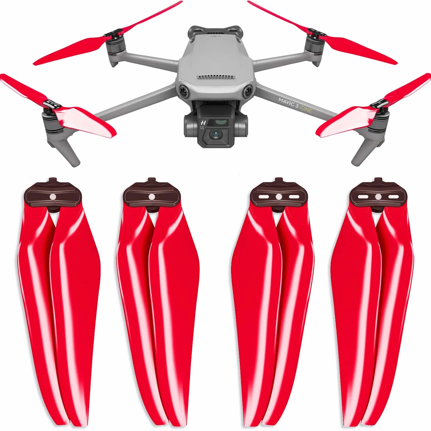 Śmigła Master Airscrew Stealth do DJI Mavic 3 & Mavic 3 Pro/Cine/Enterprise/Classic/3T/3M - Czerwone, 4 sztuki