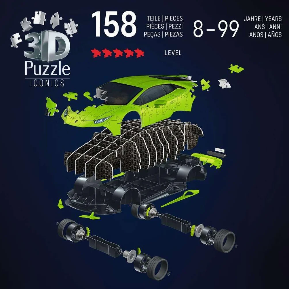 Ravensburger Puzzle 3D Iconics Lamborgh.Huracán EVO-Verde