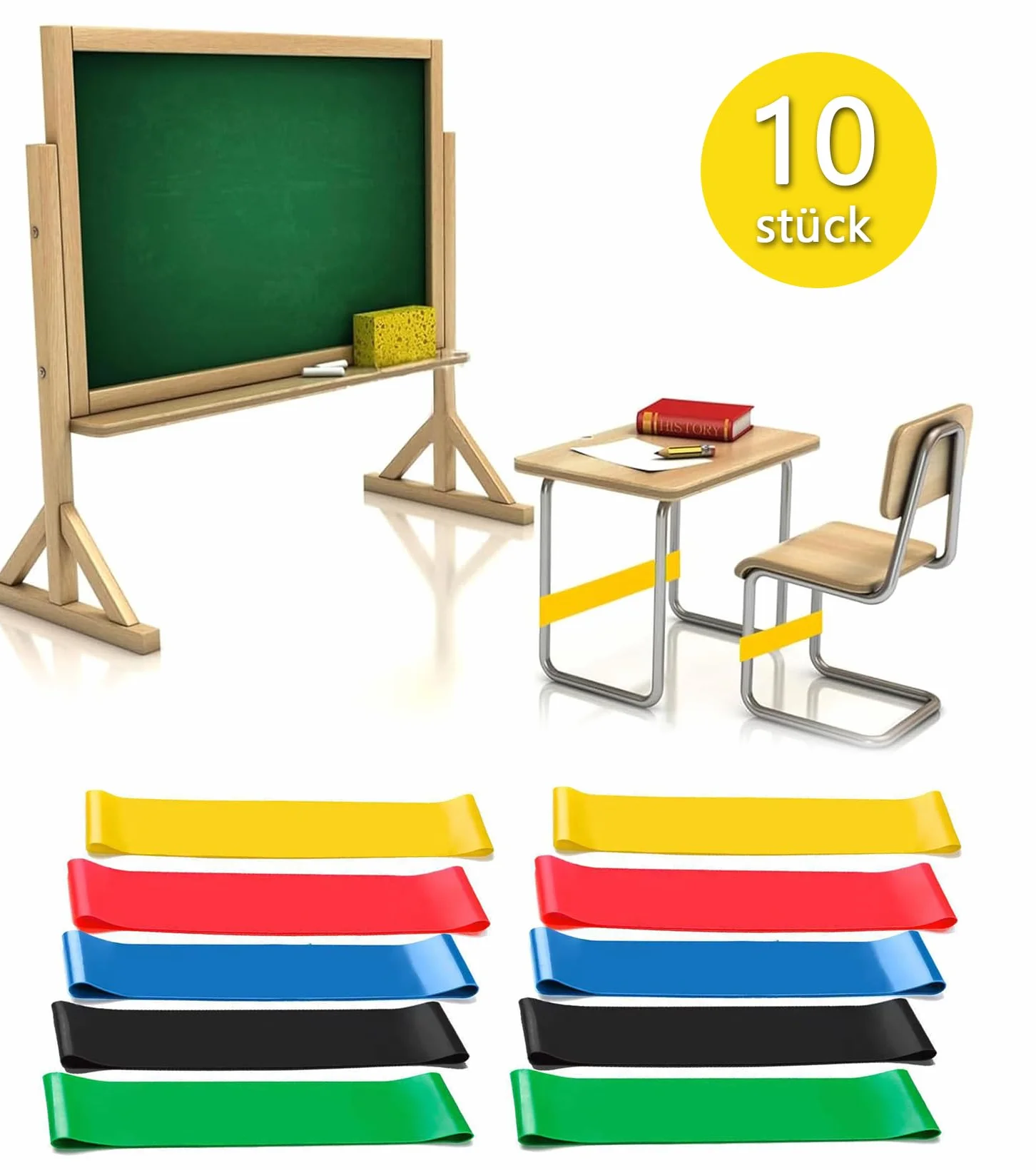 10 sztuk taśm na krzesło dla dzieci z ADHD – elastyczne taśmy fidget do szkoły i domu – idealne do huśtawek stóp, ADHD i autyzmu