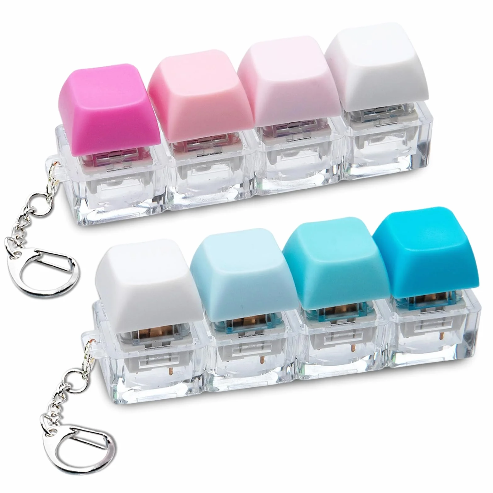 2-sztukowy zestaw przezroczystych zabawek Fidget Toys dla dorosłych, zabawki antystresowe dla dorosłych z kluczami, antystresowa klawiatura PC do biura i szkoły, dla dorosłych i młodzieży