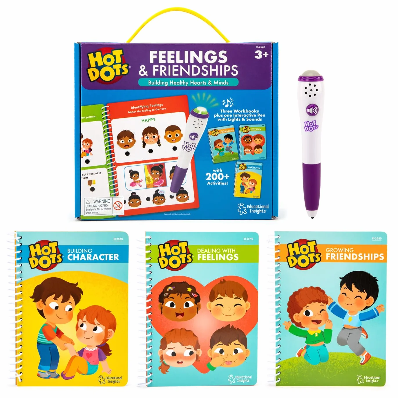 Learning Resources Książki z zadaniami do rozwijania kompetencji społecznych i emocjonalnych Uczucia i Przyjaźnie Hot Dots, Natychmiastowa informacja zwrotna, 3+