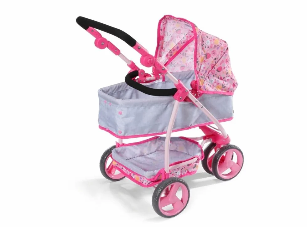 BABY born 834145 Zapf Creation wózek dziecięcy ze składanym kapturem, przekształca się z klasycznego wózka dziecięcego na sportowy jogger, schowek na akcesoria, pasuje do lalek 43 cm, dla dzieci w