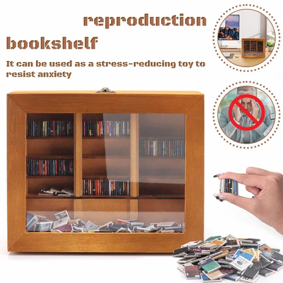 Relief Lęk 200 książek Miniaturowa biblioteka Shake Away Your Anxiety B