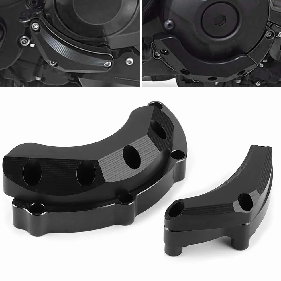 Płyty mocujące-Duokon osłona silnika motocykla Saver zderzak, rama ze stopu aluminium osłona suwaka dla MT-09 FJ-09 XSR900 (czarny)