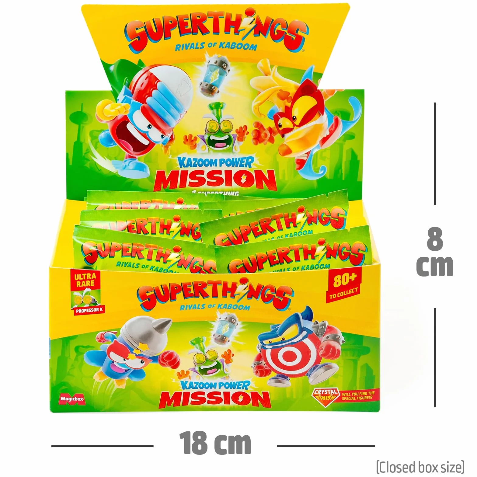 SUPERTHINGS KAZOOM Power Mission – One Pack. Zestaw 25 saszetek z figurkami kolekcjonerskimi. Zawartość każdej saszetki to 1 SuperThing niespodzianka i 1 lista kolekcjonerska