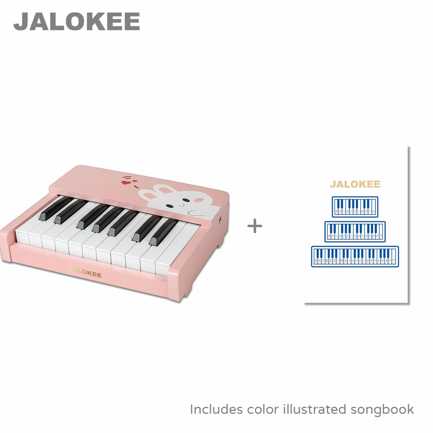Klawiatura fortepianowa dla dzieci, 18 przycisków, mini muzyka, instrument edukacyjny, zabawka, drewniana zabawka dla małych dzieci, dziewcząt i chłopców (Różowy)