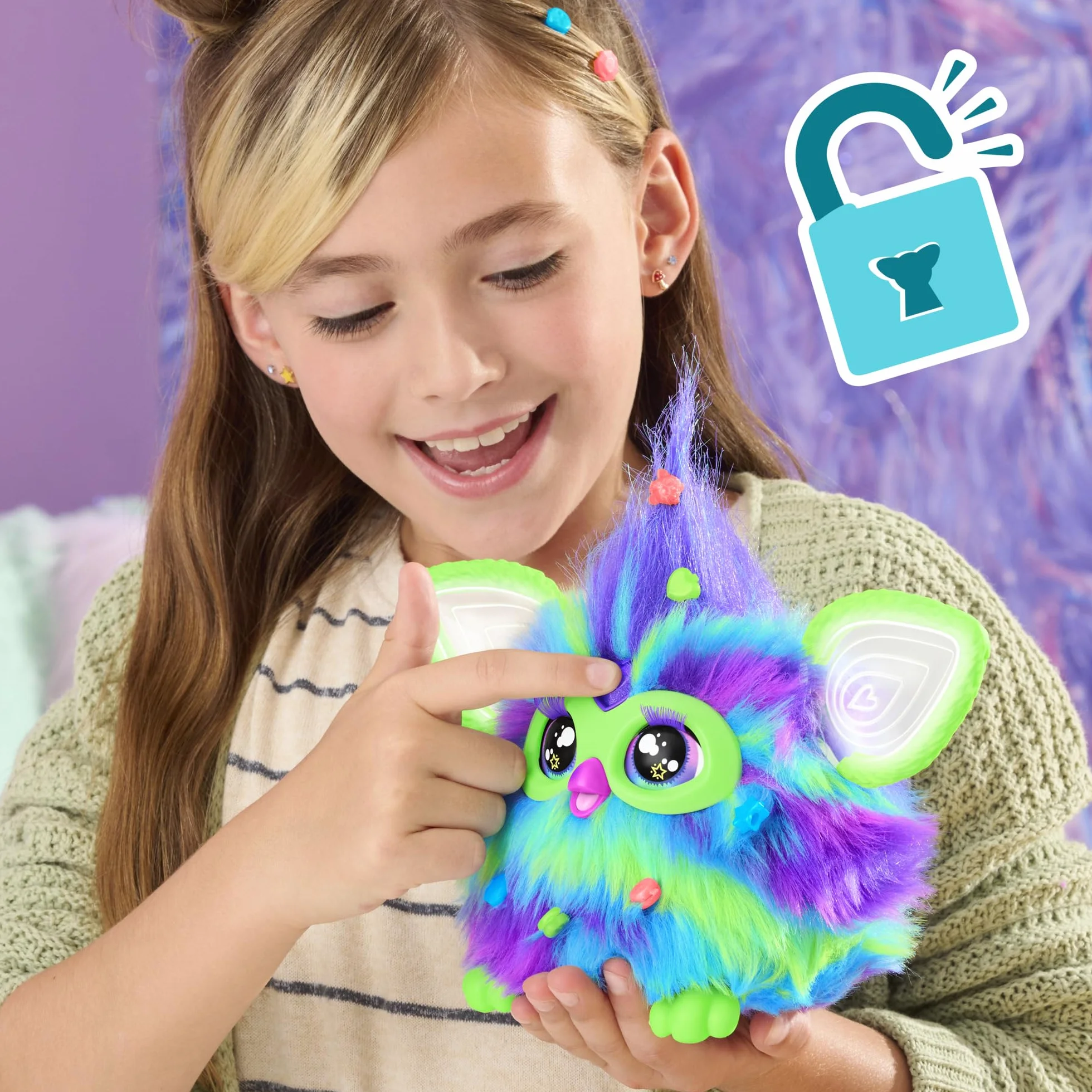 Furby Galaxy, interaktywny plusz świeci w ciemności - wersja francuska