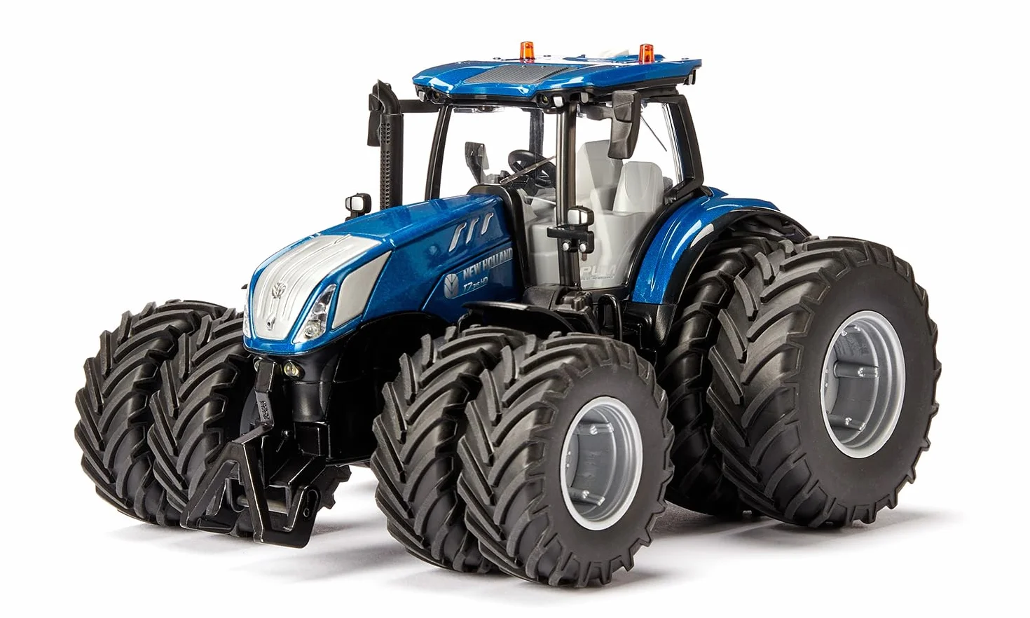 Siku 6738, New Holland T7.315 Traktor, 1:32, Niebieski, Metal,tworzywo sztuczne, Zdalnie sterowany, Sterowanie za pomocą aplikacji przez Bluetooth, Zdejmowane podwójne koła, Bez pilota zdalnego sterowania
