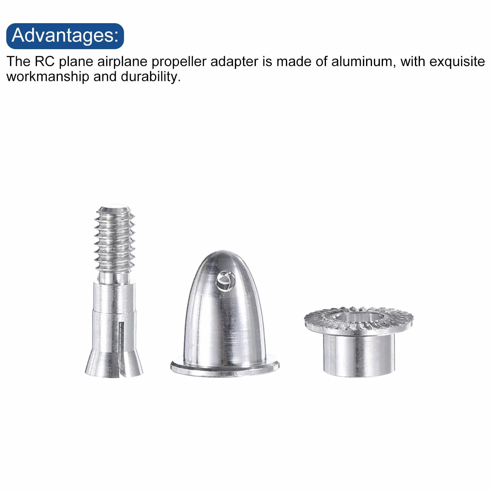 QUARKZMAN Spinner do samolotów RC, 2,3 mm oszczędzający adapter śmigła do bezszczotkowych silników i regulatorów prędkości, 2 szt