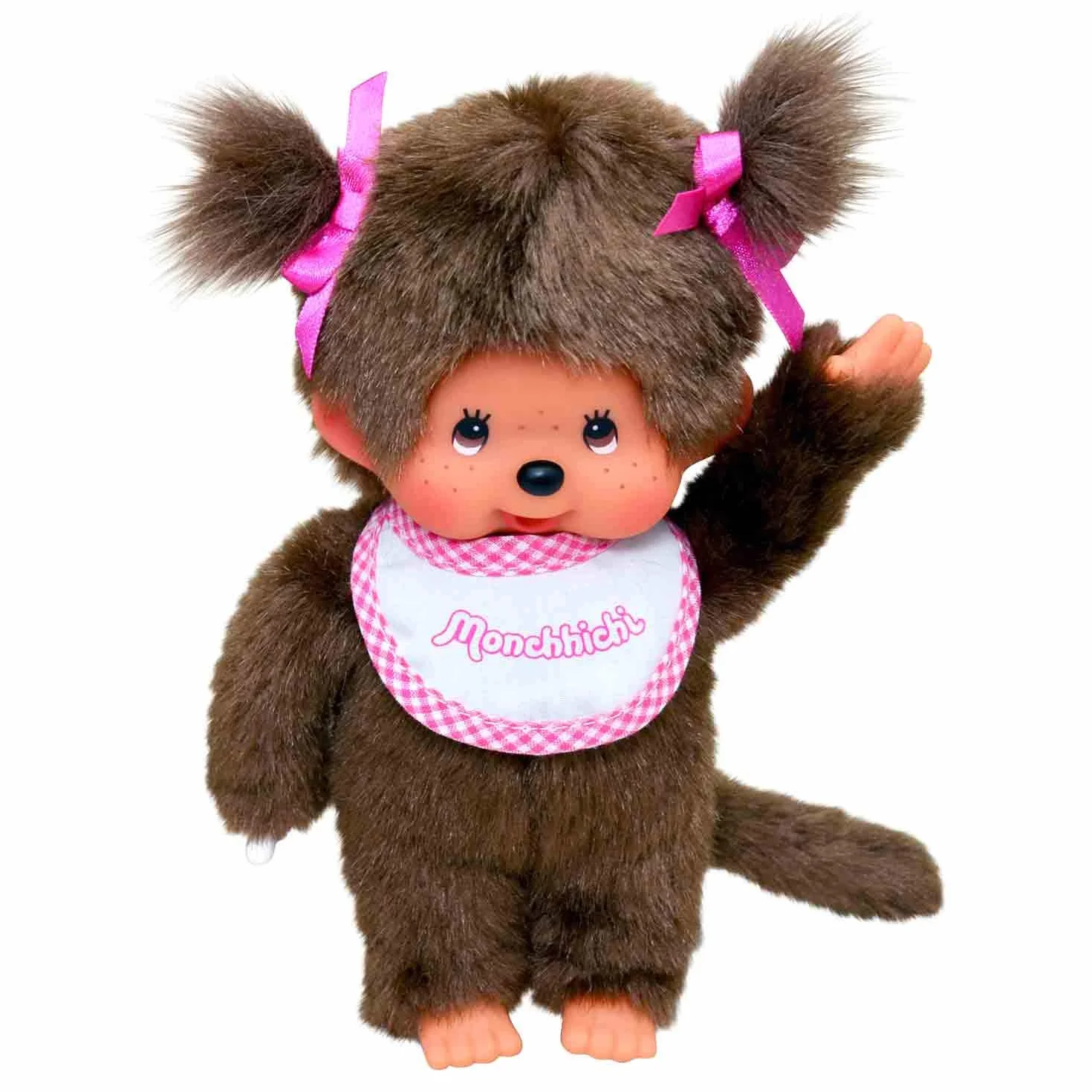 OKU Monchhichi 20 cm Meisje met slab Roze