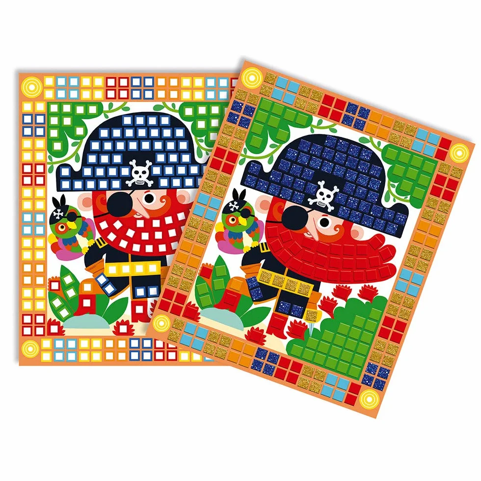 Janod - From 5 years old - Creative Kit - Pirate Mosaics - Calm Workshops - Creative Leisure - Dexterity and Concentration - J07897