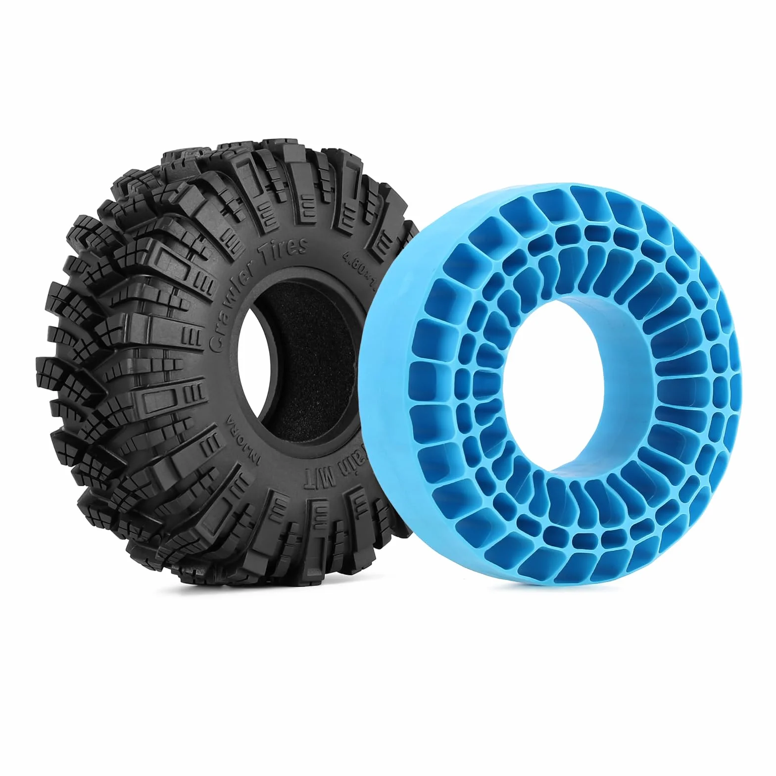 INJORA Wkładka z gumy silikonowej – opony do kół 1,9 cala 118–122 mm pianka OD 1/10 pasuje do ulepszenia gąsienic RC 1/10 (duża)