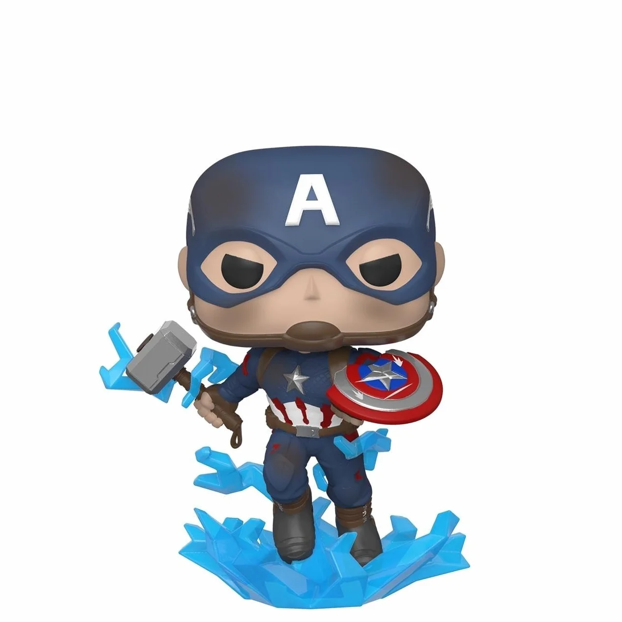 Funko POP! Marvel: Avengers Endgame - Kapitan Ameryka ze złamaną tarczą i Mjolnirem - kolekcjonerska figurka winylowa - pomysł na prezent - oficjalny towar - zabawki dla dzieci i dorosłych