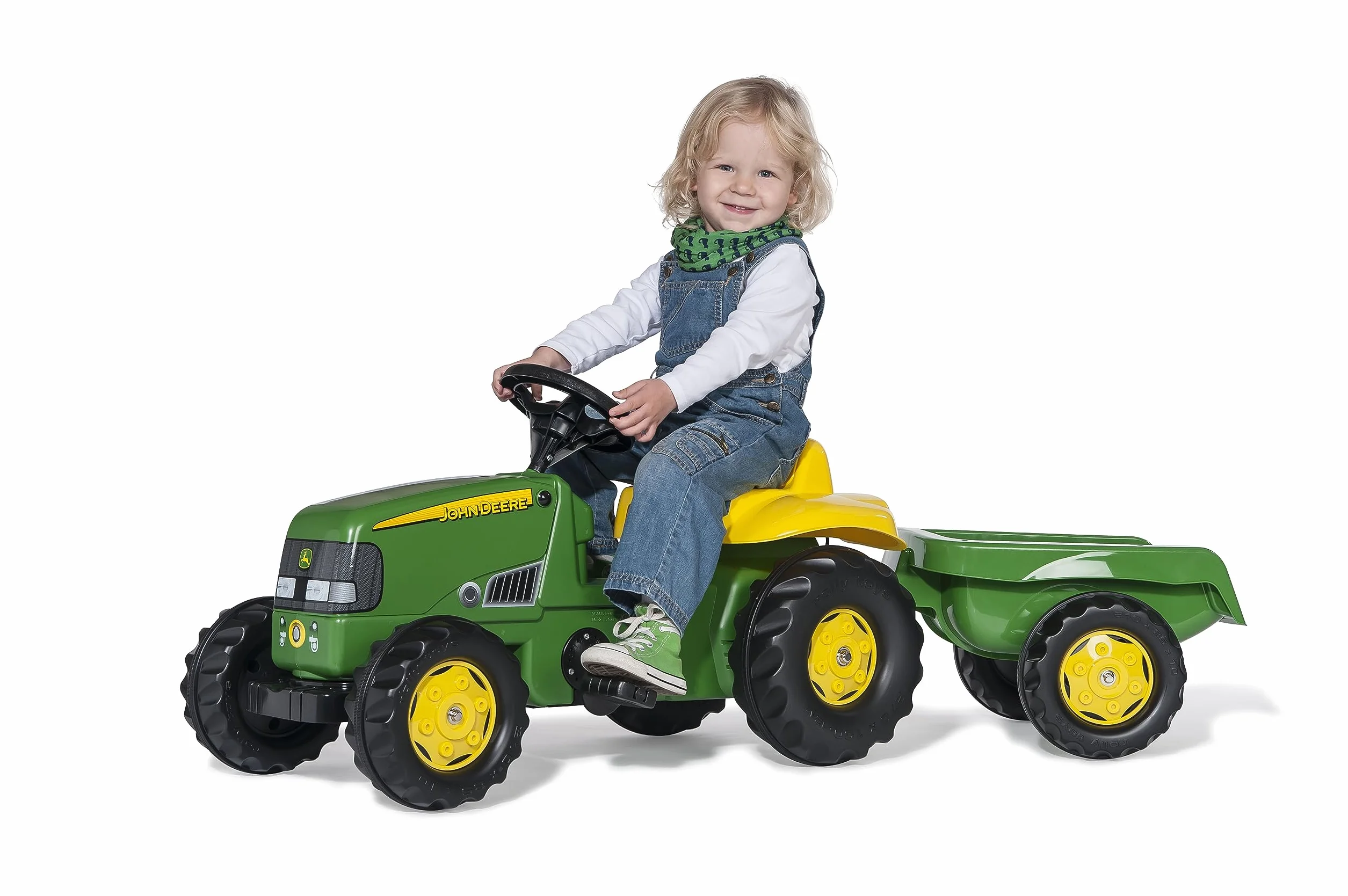 rolly toys | rollyKid John Deere ciągnik z przyczepą | 012190, zielony