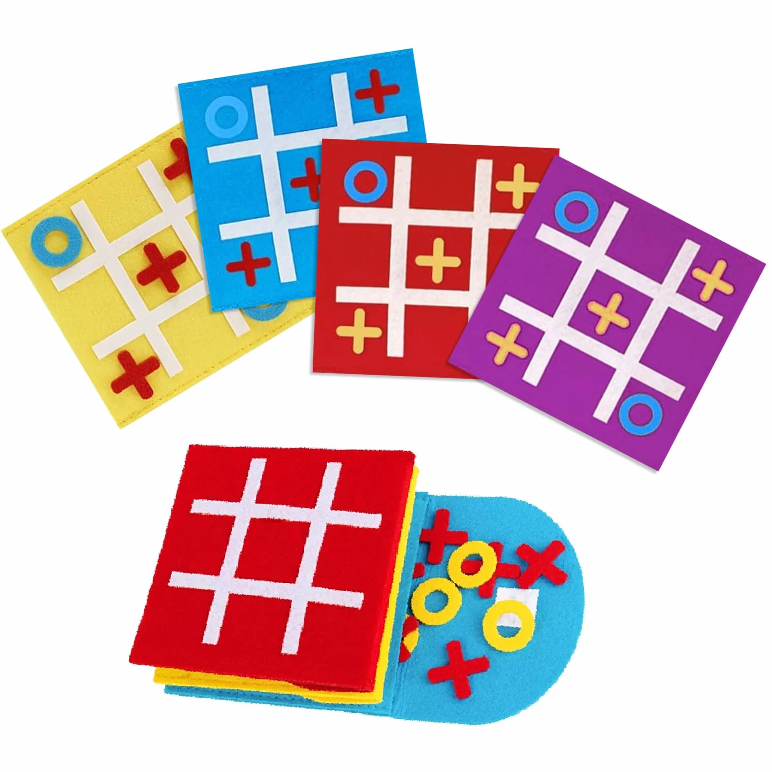 Tic Tac Toe zabawka, 12 sztuk filcowych Tic Tac Mini, przydatny upominek na urodziny dziecka, kolorowa gra Tic Tac Town, zabawka edukacyjna, nadaje się na urodziny, Dzień Dziecka, do domu, szkoły, na