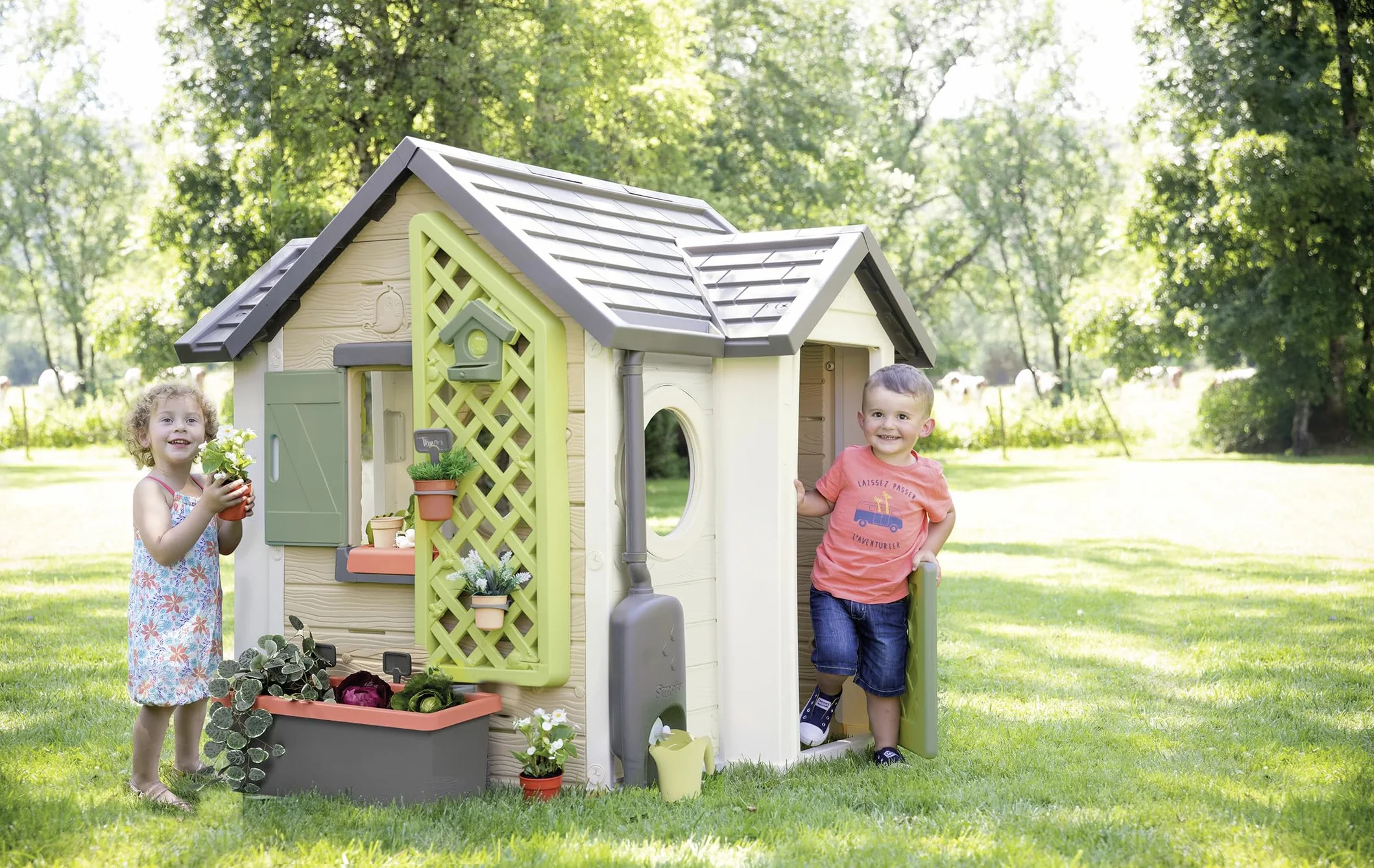 Smoby Life - Zbieracz wody - Rynna, zbiornik, kran, konewka - Powłoka anty-UV - Materiał z recyklingu - Od 2 lat - Wyprodukowano we Francji