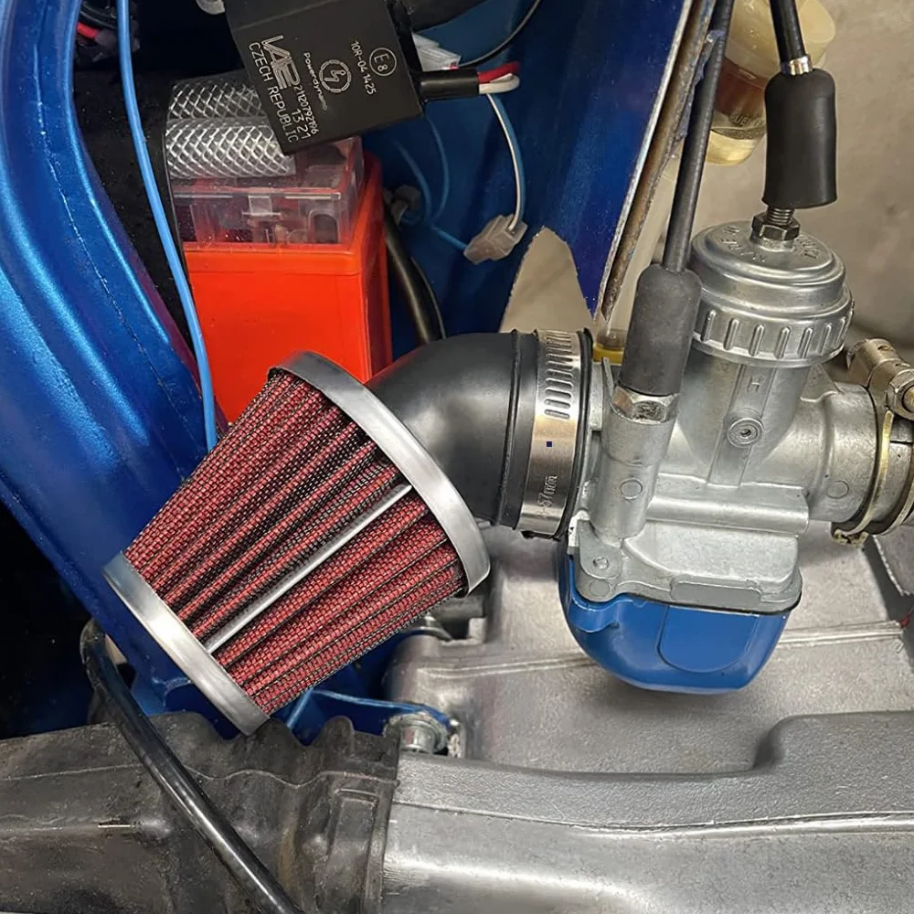 Evermotor Filtr powietrza ATV, 48 mm 49 mm 50 mm filtr gaźnika do skutera 50cc 70cc 90cc 110cc 125cc 150cc quad bike