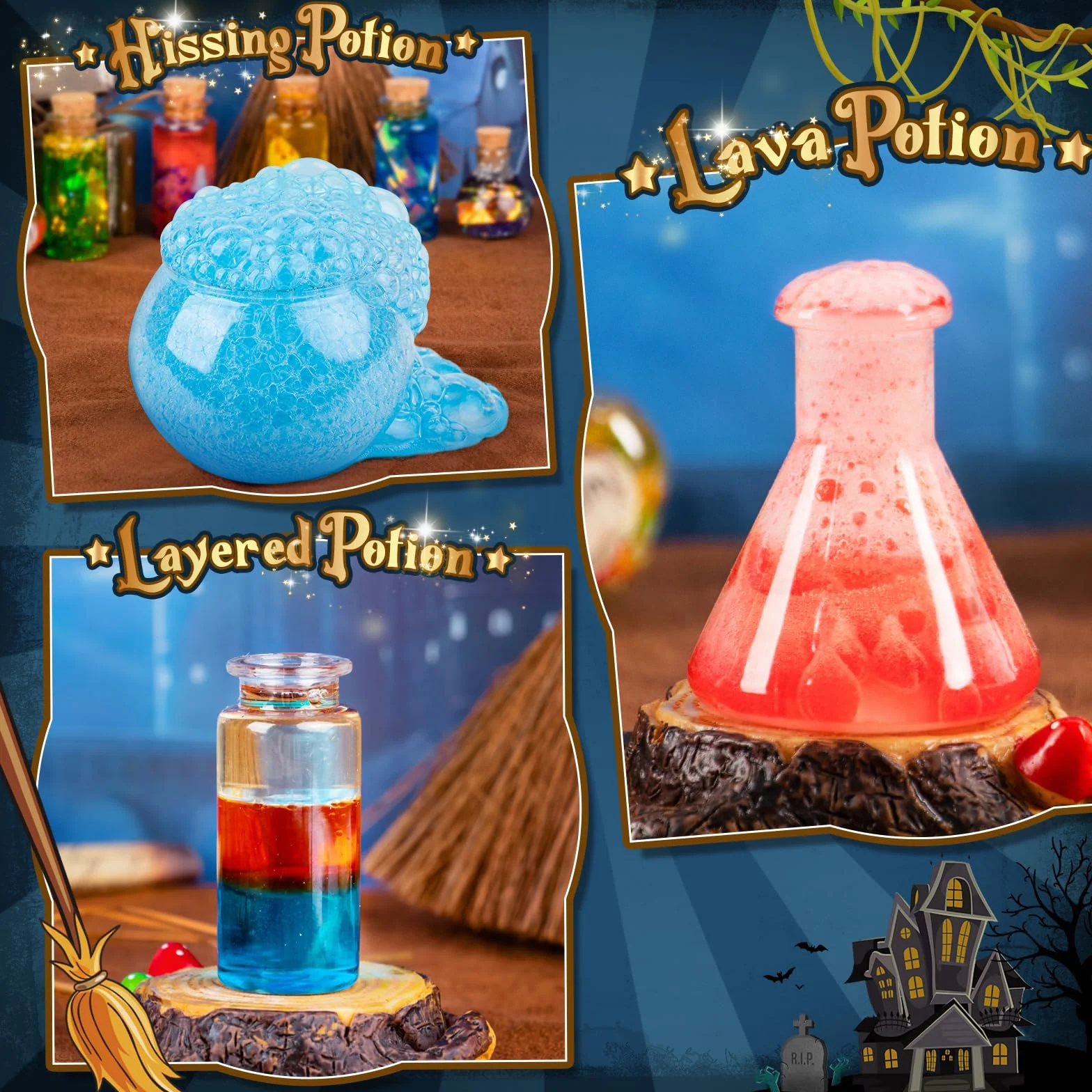 Mostof Wizard Potions Kits dla dzieci, Mix 20+ Science Magic Experiments Potions with Magic Cauldron, Kreatywna zabawka na prezent urodzinowy