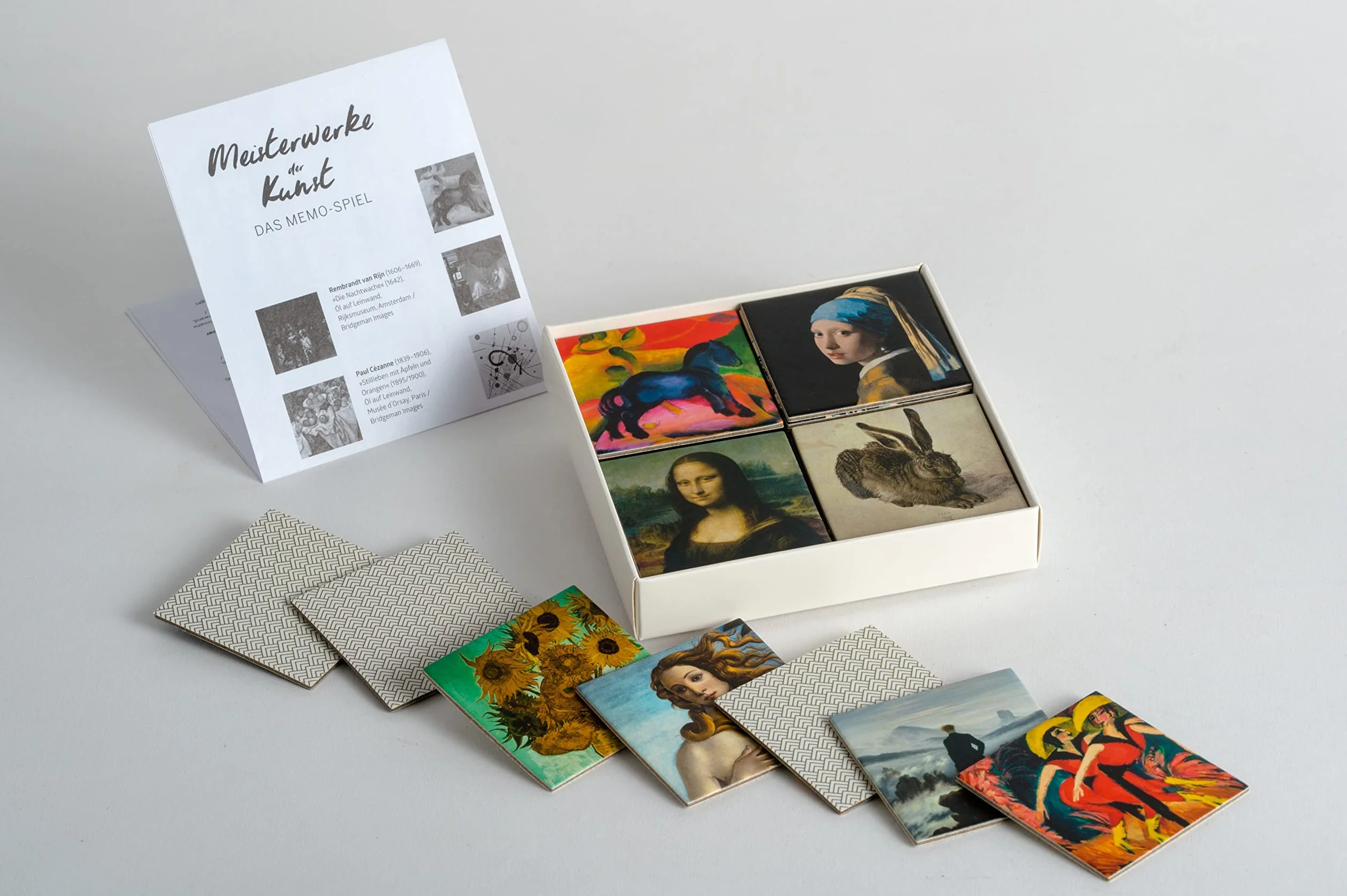 Meisterwerke der Kunst: Memo-Spiel mit 40 Spielkarten im Spielkarton