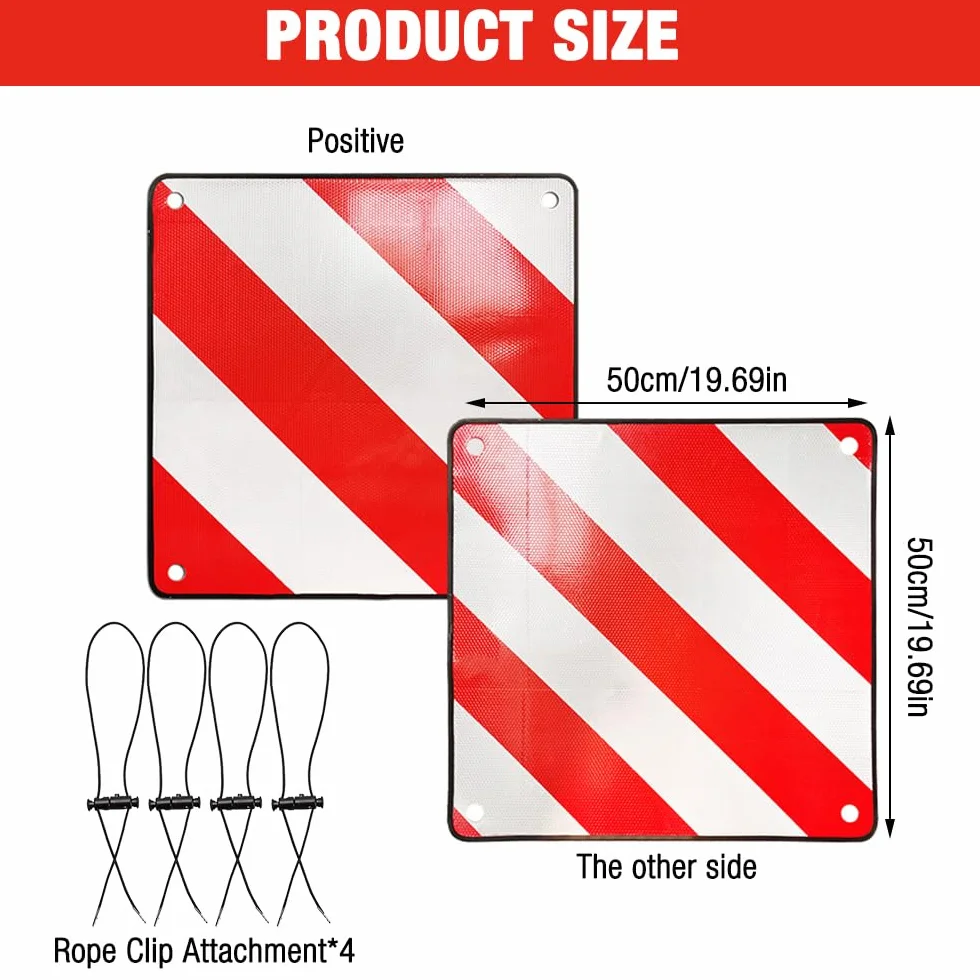 2 w 1 tablica ostrzegawcza Włochy i Hiszpania, 50 x 50 cm, tablica ostrzegawcza na bagażnik rowerowy z aluminium z 4 linkami napinającymi, znak ostrzegawczy Włochy na bagażnik rowerowy do