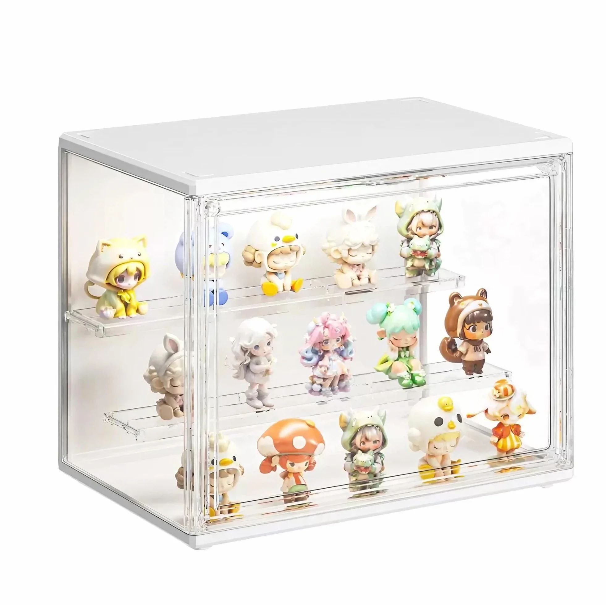 Witryna kolekcjonerska, przezroczyste pudełko prezentacyjne z LED, akrylowa gablota z magnetycznymi drzwiczkami do Funko Pop, figurki Pop, modelki, figurki akcji, niewidome pudełko 27 × 21 ×