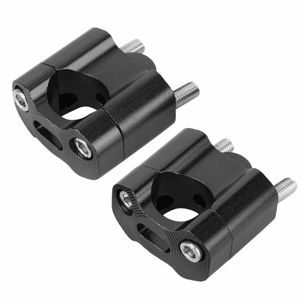 Para 22mm/28mm 1/8 Cala 7/8 Cala Zaciski do Mocowania na kierownicę Motocykla Adapter Podwyższający CNC Stop Aluminium, łatwy w Montażu Bez Wiercenia i Spawania (BLACK)