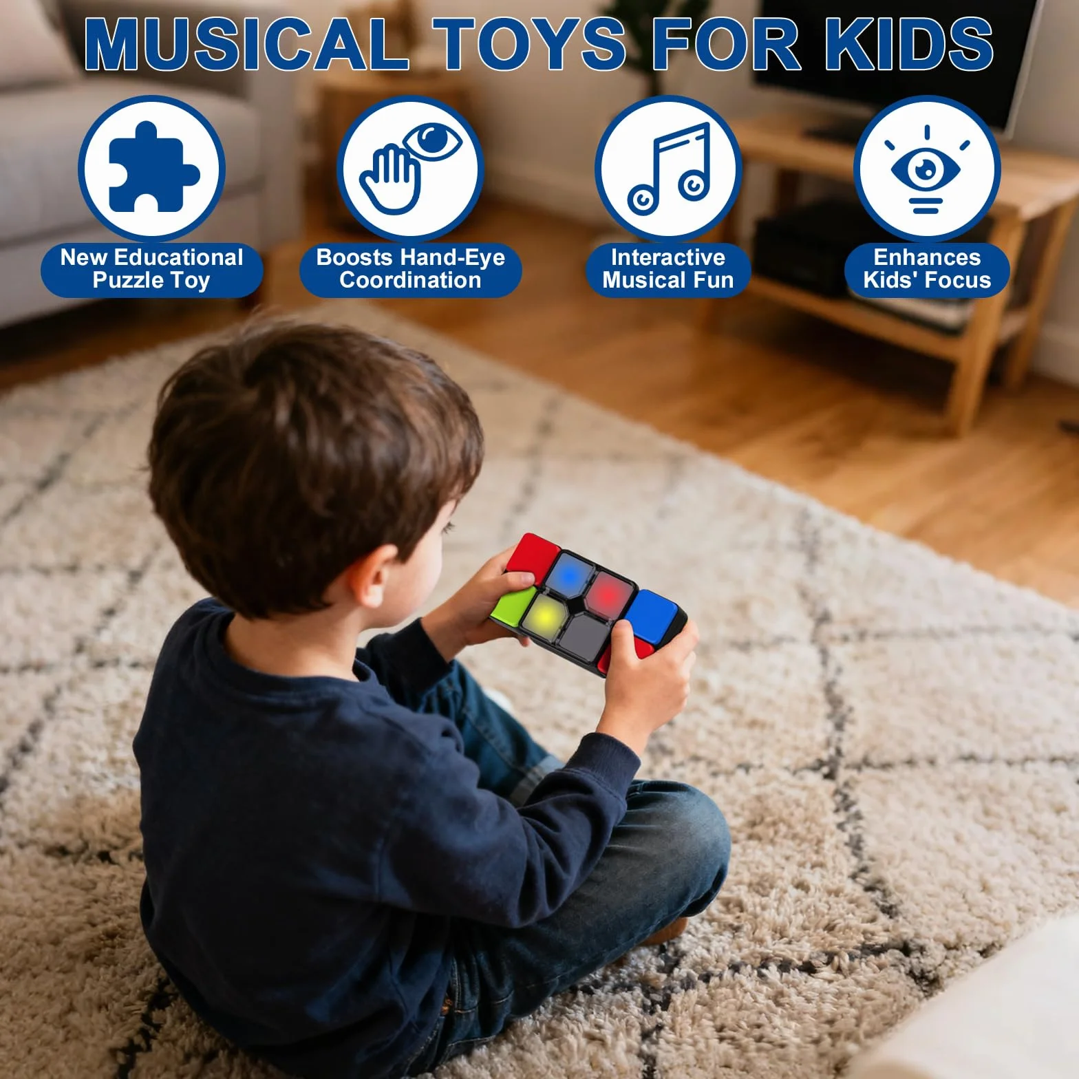 Pup Go Magiczna kostka muzyki elektronicznej, zabawna zabawka edukacyjna dla dzieci, nastolatków i dorosłych, idealny prezent świąteczny i urodzinowy dla chłopców i dziewcząt od 6 lat
