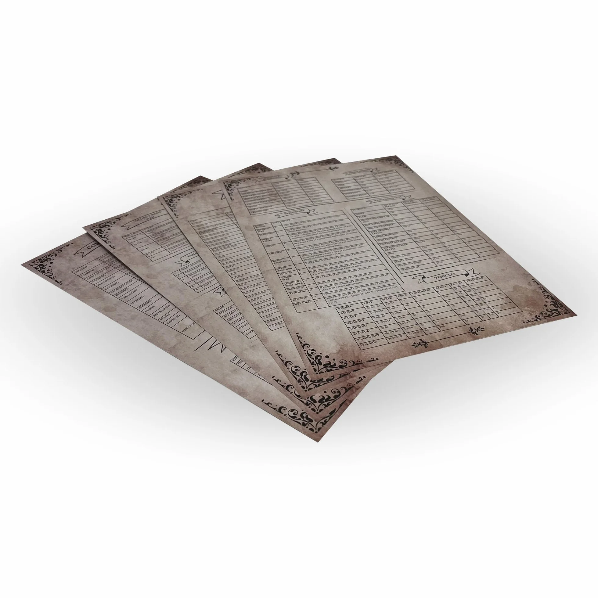 Ekran Dungeon Master - DOJA Hobby - DM Screen Składany 4 Panele Gładkie wykończenie, z wbudowanymi kieszeniami i szablonami w zestawie, akcesorium do lochów i smoków i odgrywania ról